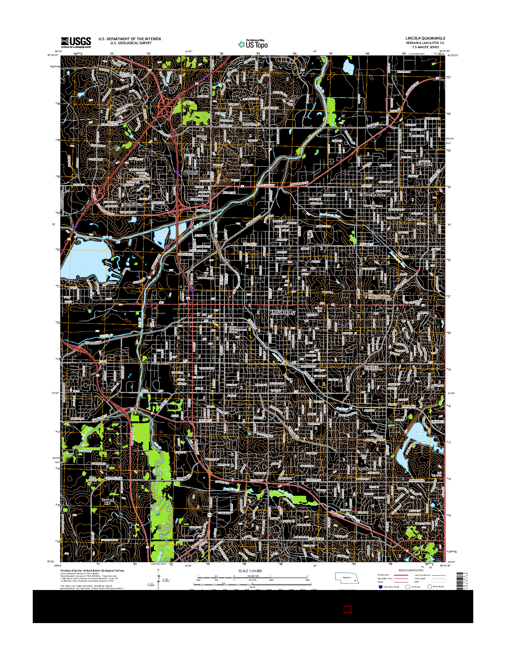 USGS US TOPO 7.5-MINUTE MAP FOR LINCOLN, NE 2014