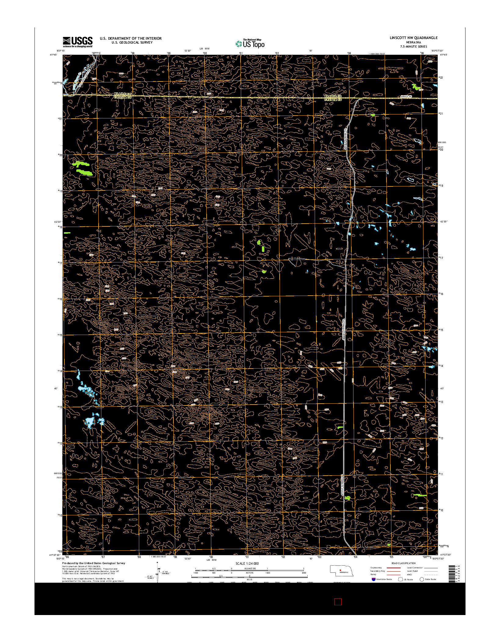 USGS US TOPO 7.5-MINUTE MAP FOR LINSCOTT NW, NE 2014