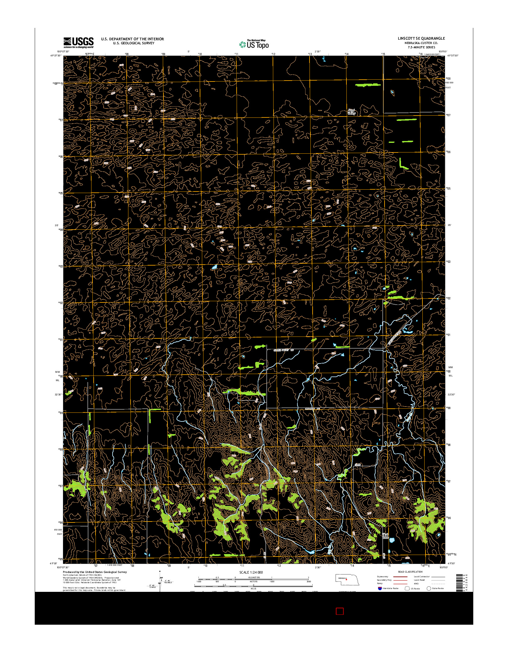 USGS US TOPO 7.5-MINUTE MAP FOR LINSCOTT SE, NE 2014