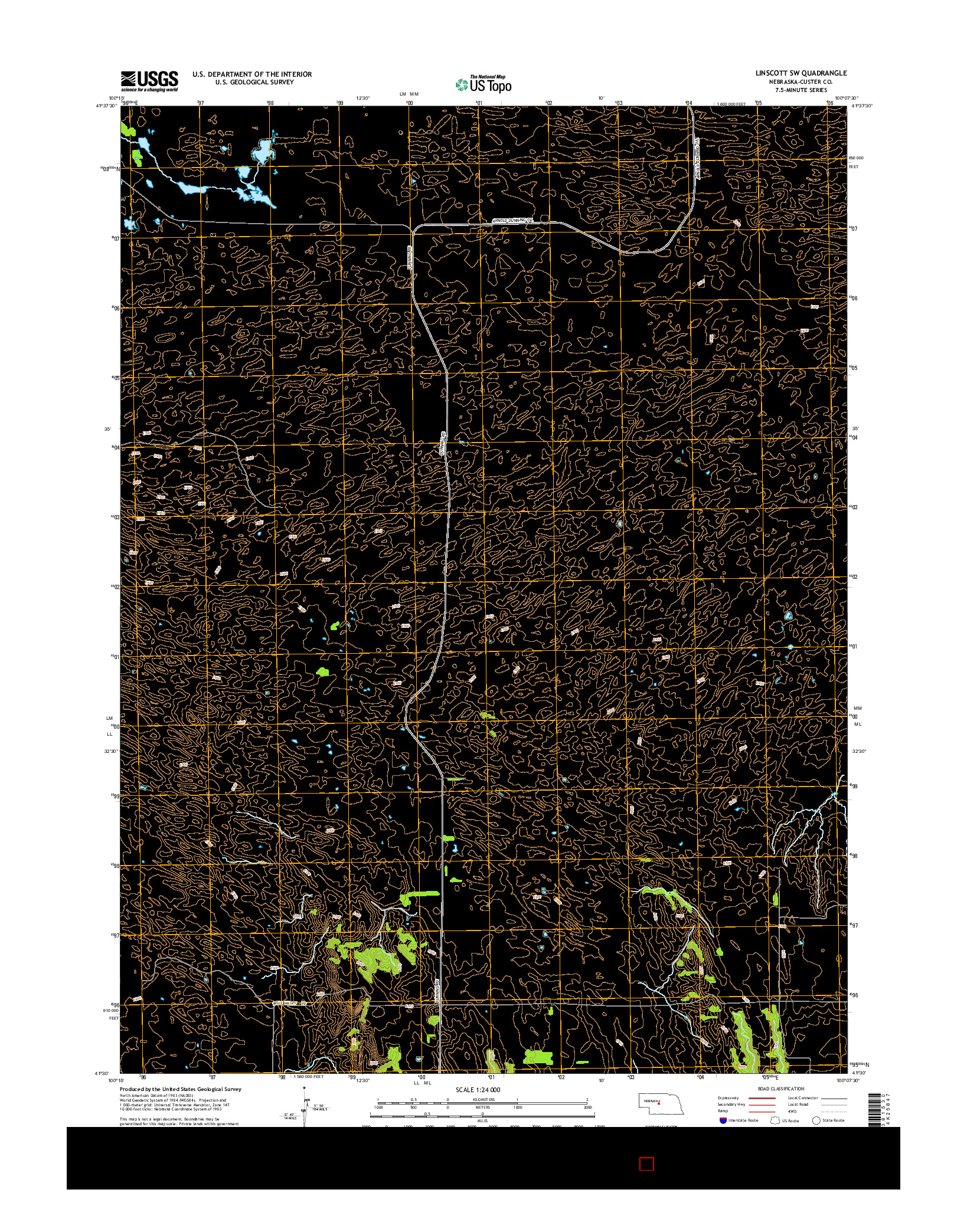 USGS US TOPO 7.5-MINUTE MAP FOR LINSCOTT SW, NE 2014