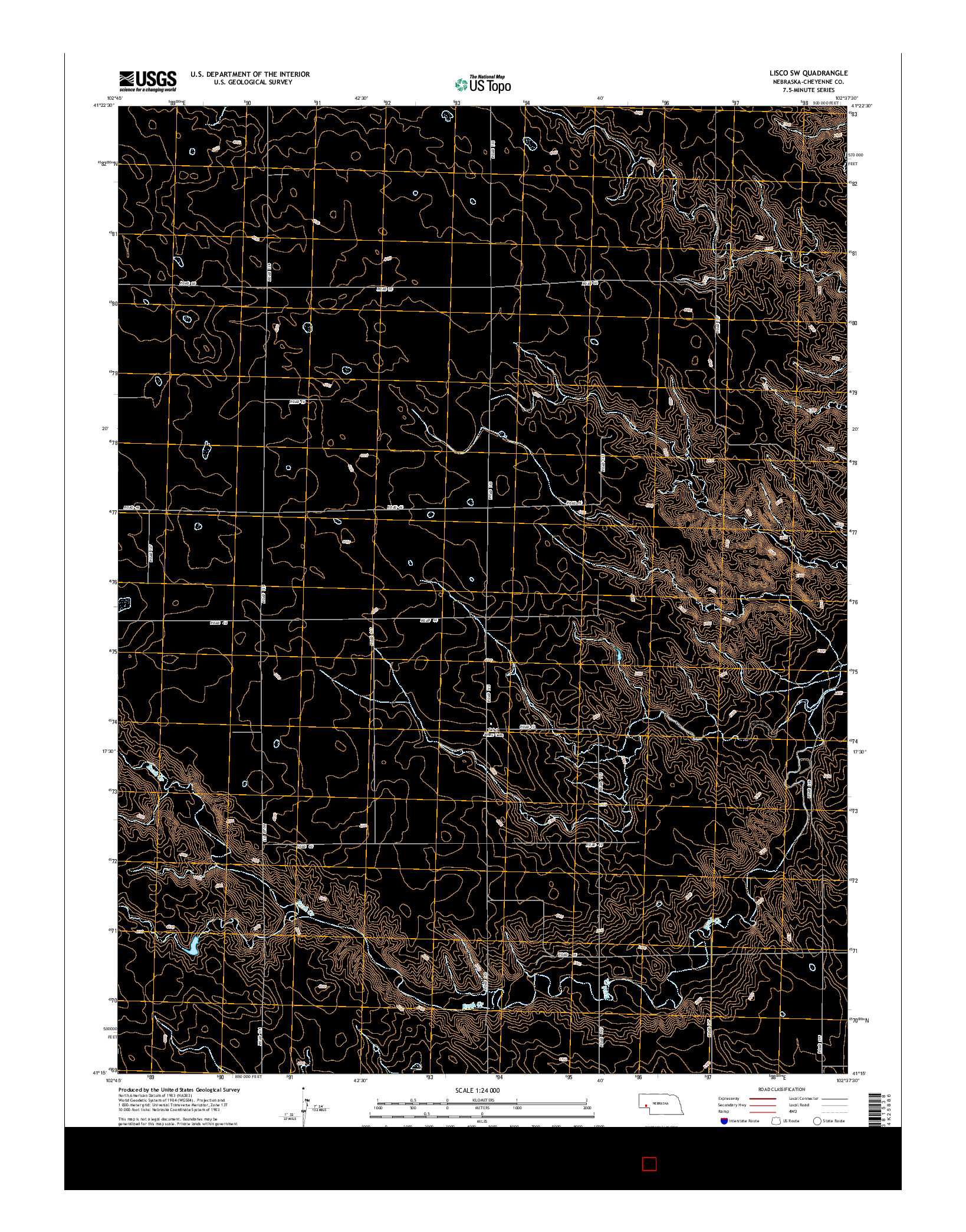 USGS US TOPO 7.5-MINUTE MAP FOR LISCO SW, NE 2014