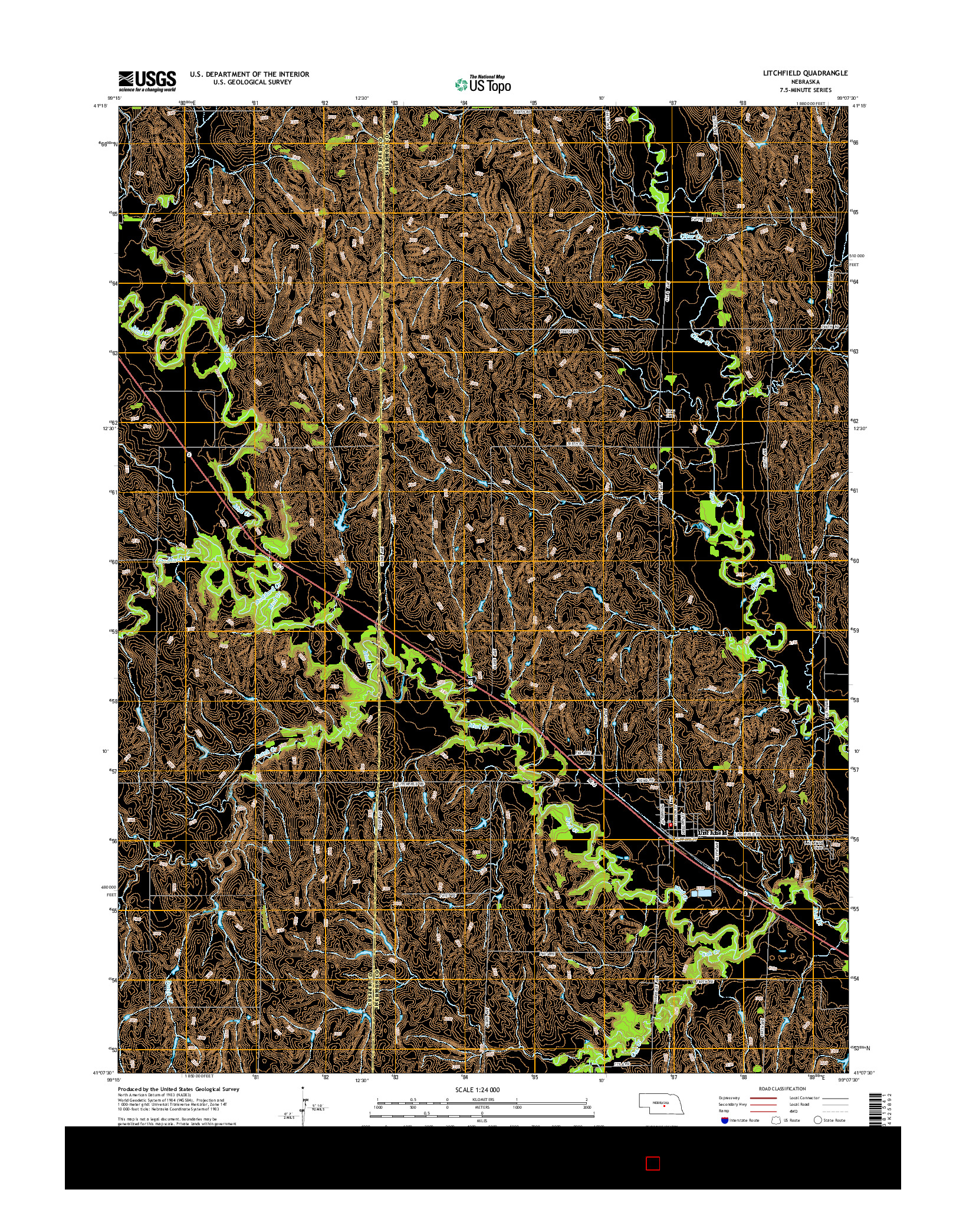 USGS US TOPO 7.5-MINUTE MAP FOR LITCHFIELD, NE 2014