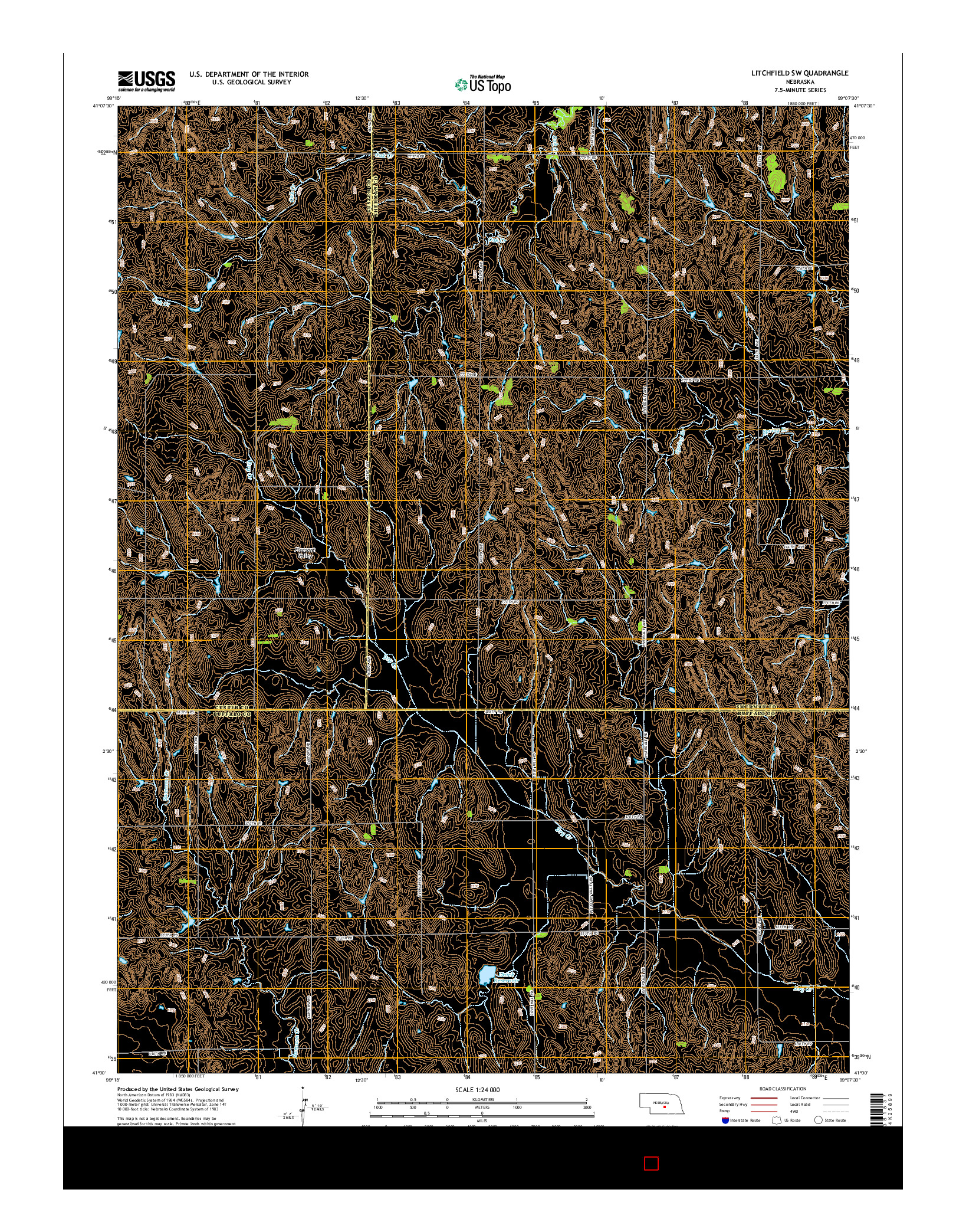 USGS US TOPO 7.5-MINUTE MAP FOR LITCHFIELD SW, NE 2014