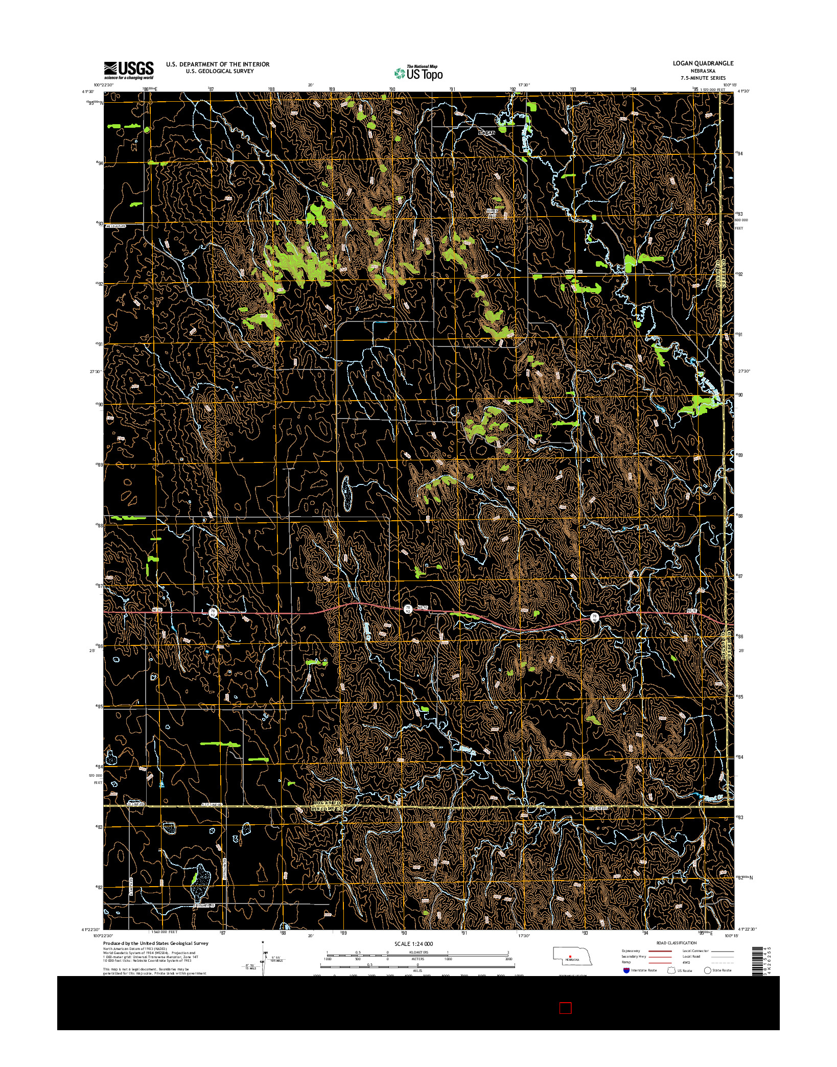 USGS US TOPO 7.5-MINUTE MAP FOR LOGAN, NE 2014