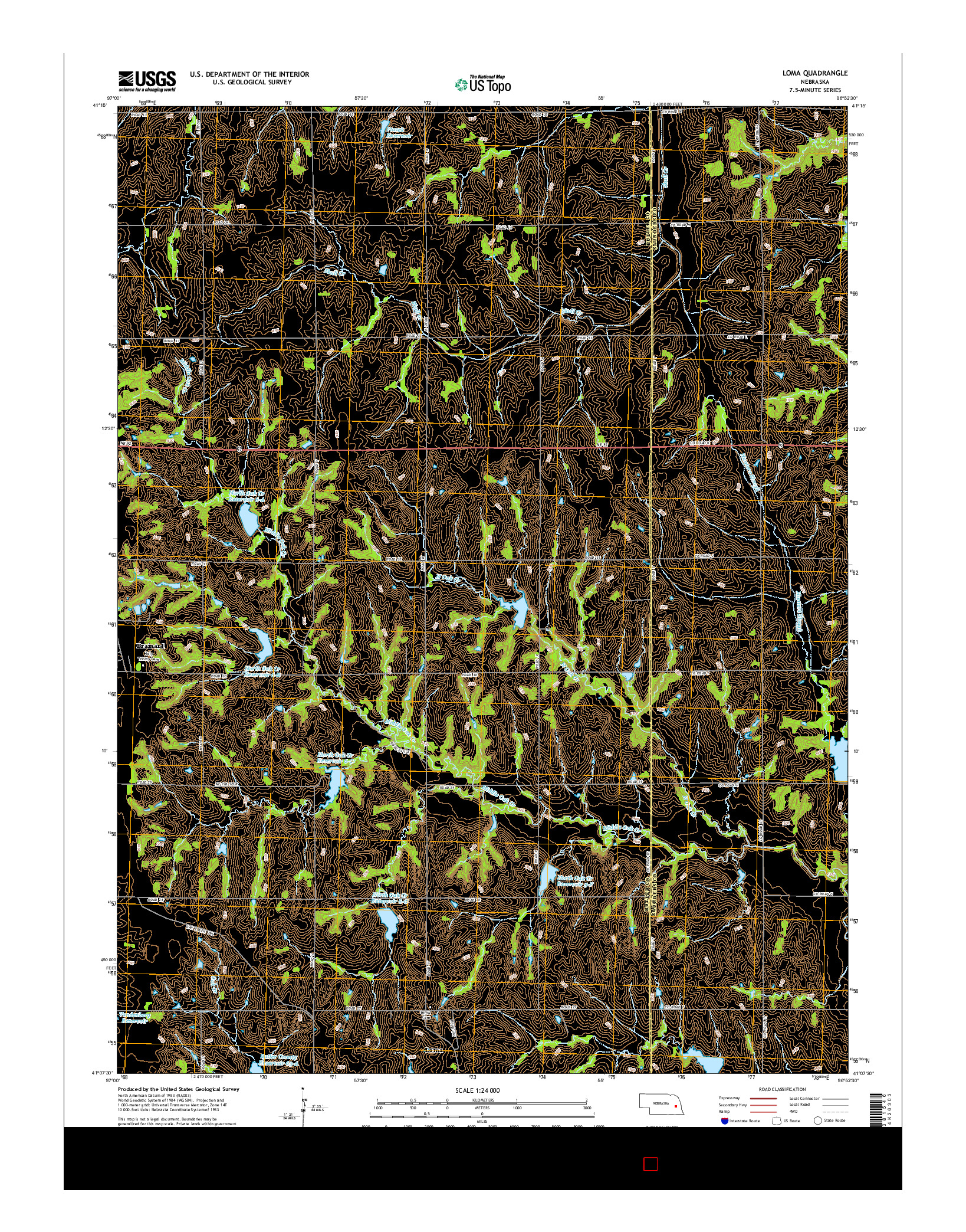 USGS US TOPO 7.5-MINUTE MAP FOR LOMA, NE 2014