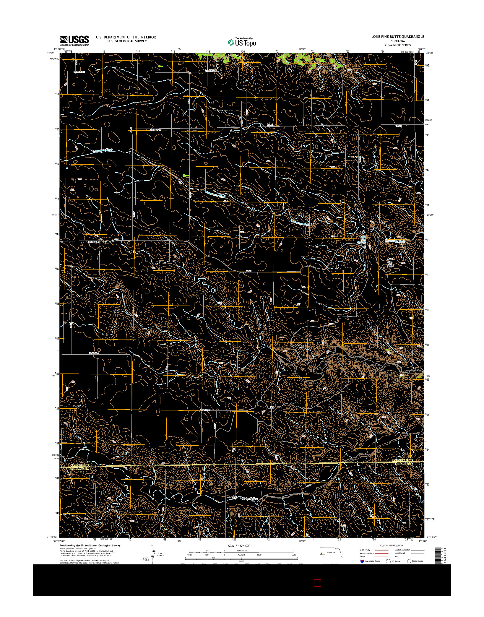 USGS US TOPO 7.5-MINUTE MAP FOR LONE PINE BUTTE, NE 2014