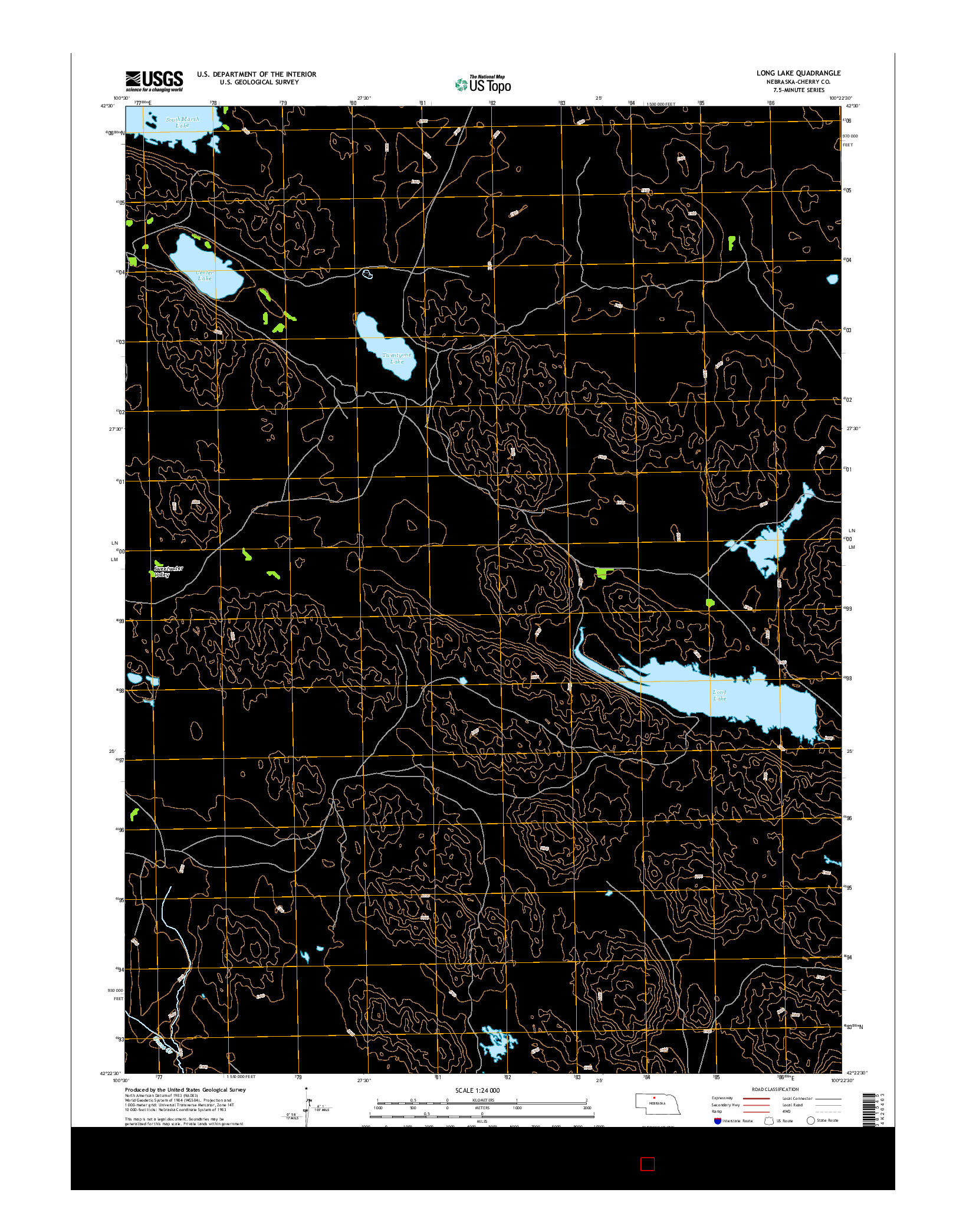 USGS US TOPO 7.5-MINUTE MAP FOR LONG LAKE, NE 2014