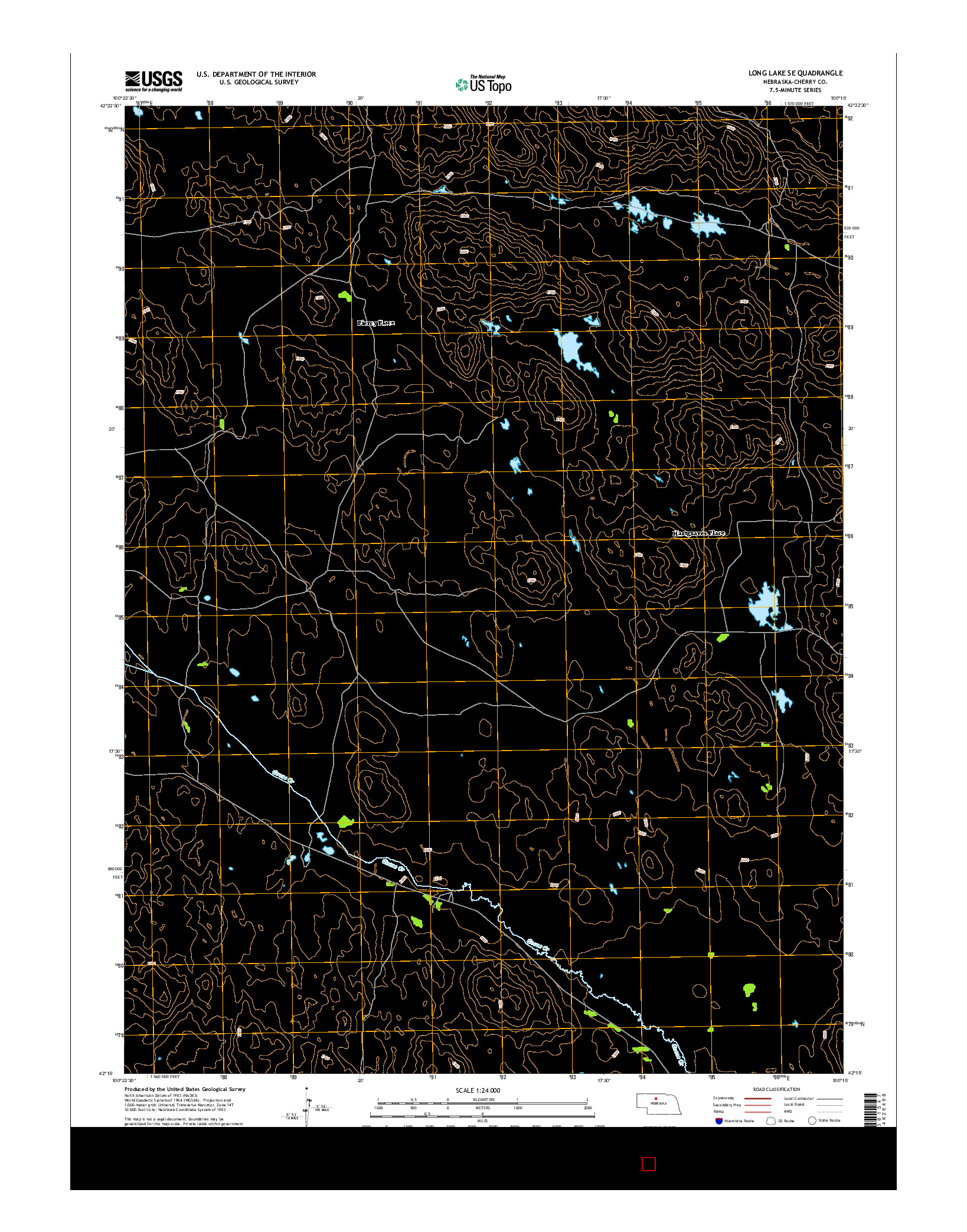 USGS US TOPO 7.5-MINUTE MAP FOR LONG LAKE SE, NE 2014