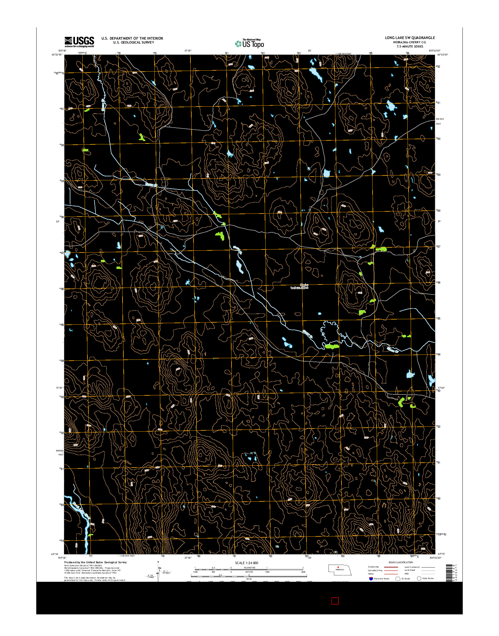 USGS US TOPO 7.5-MINUTE MAP FOR LONG LAKE SW, NE 2014
