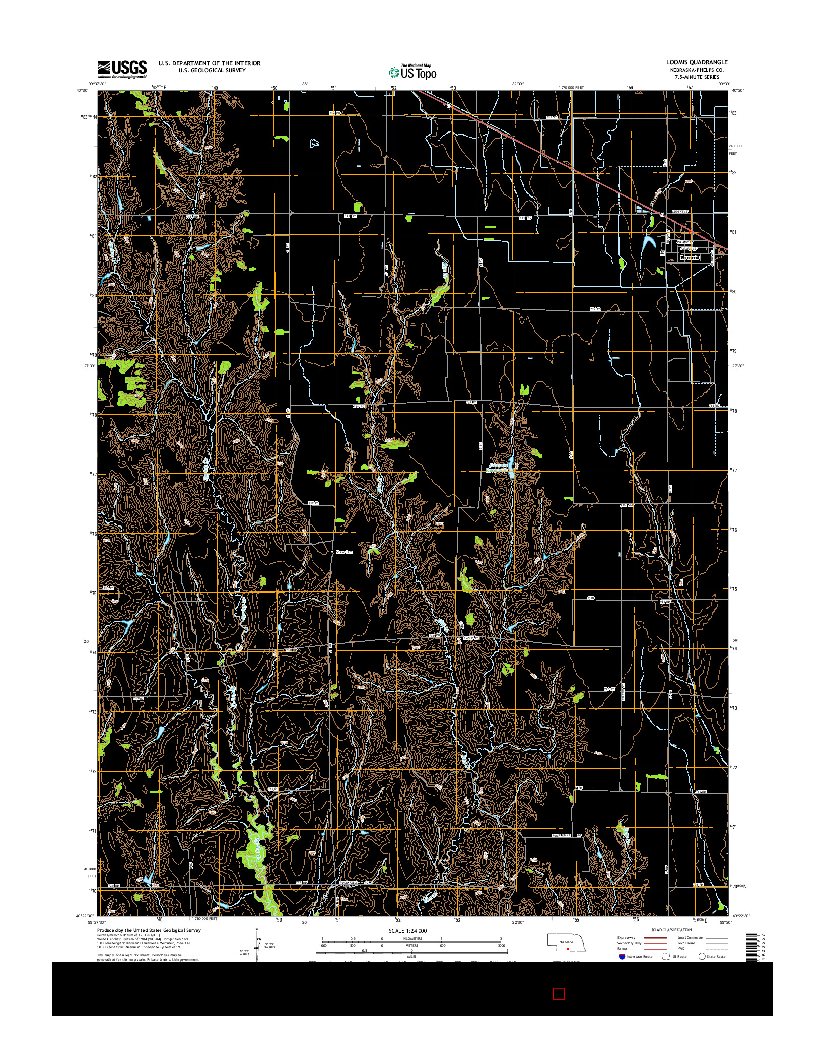 USGS US TOPO 7.5-MINUTE MAP FOR LOOMIS, NE 2014