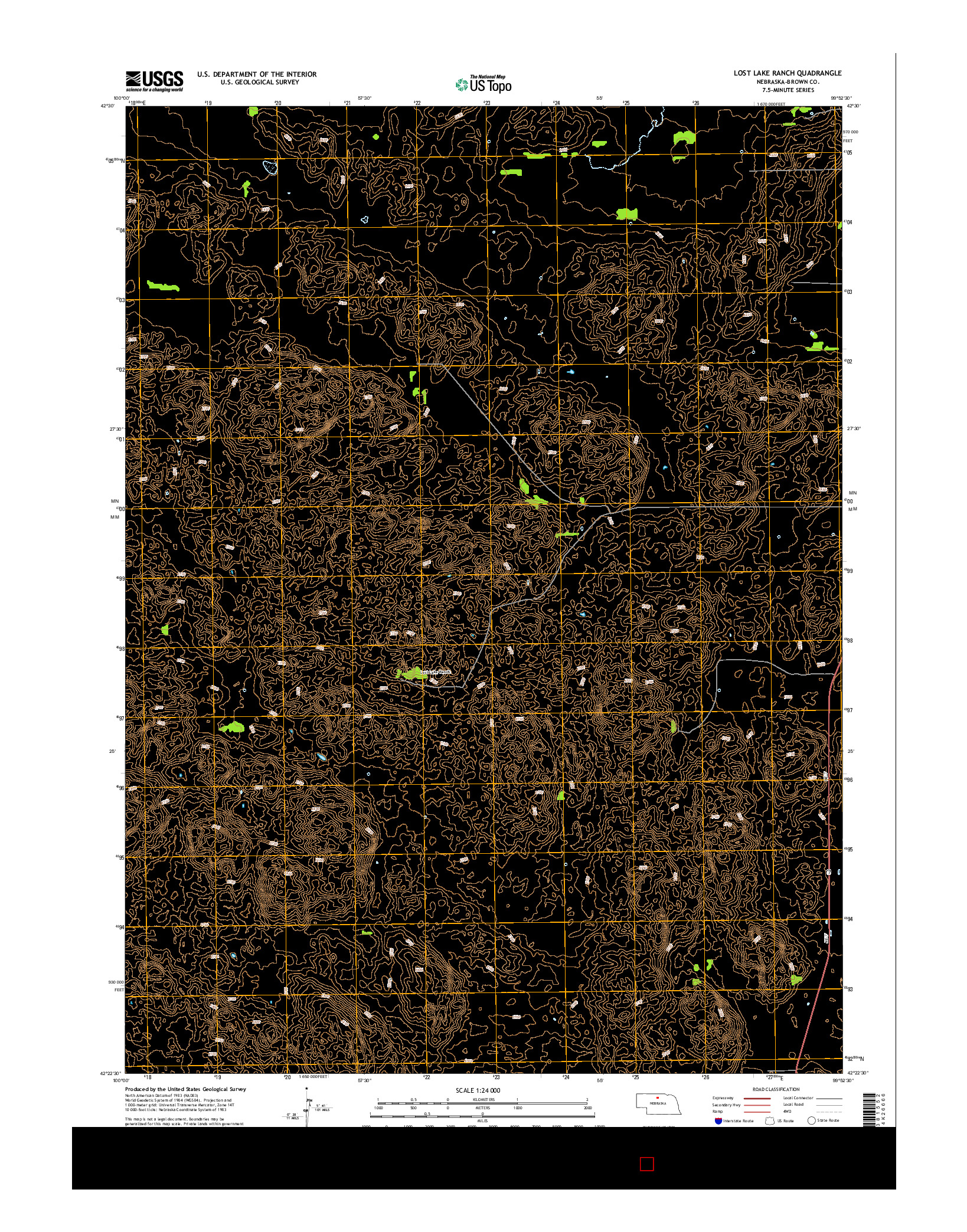 USGS US TOPO 7.5-MINUTE MAP FOR LOST LAKE RANCH, NE 2014