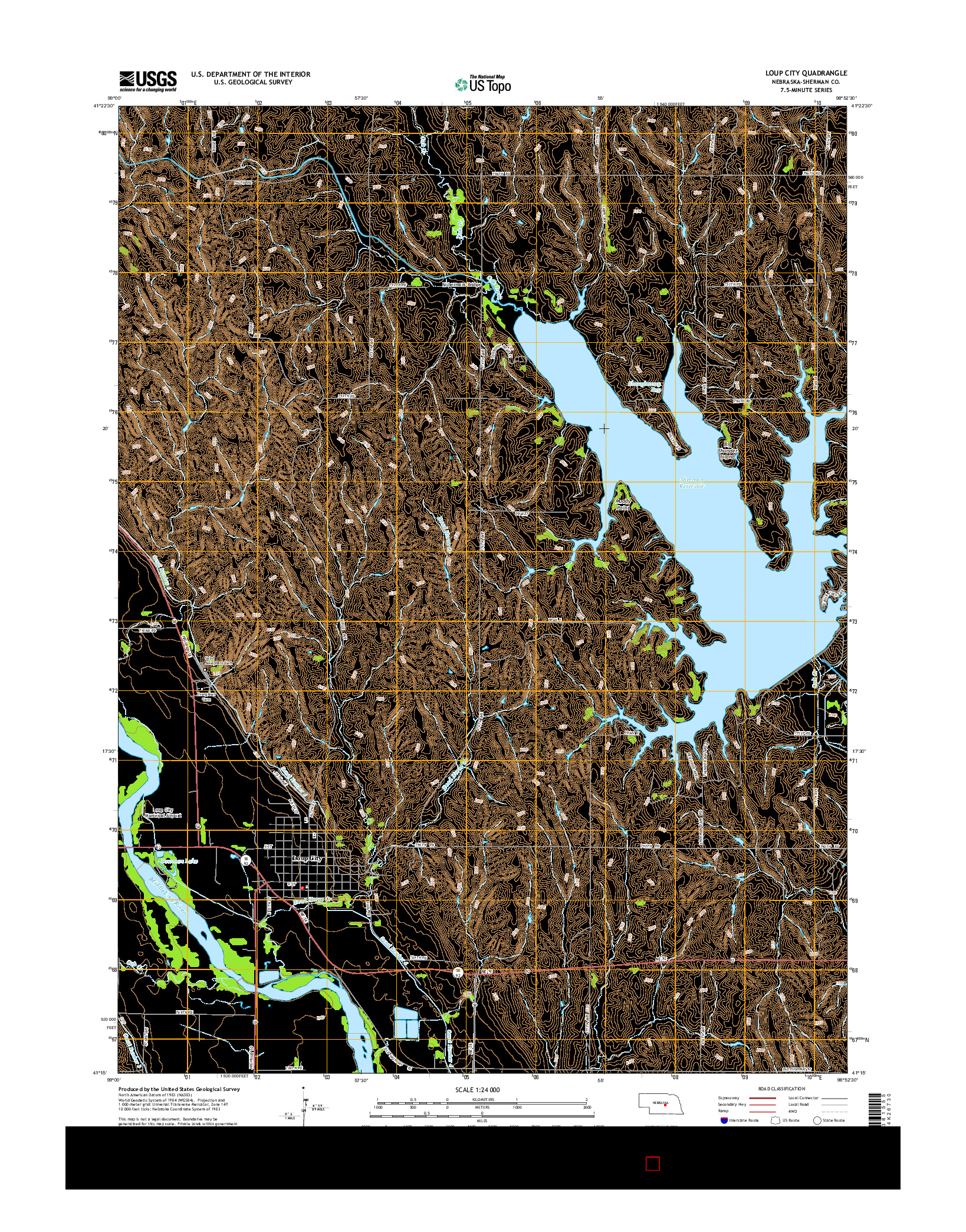 USGS US TOPO 7.5-MINUTE MAP FOR LOUP CITY, NE 2014