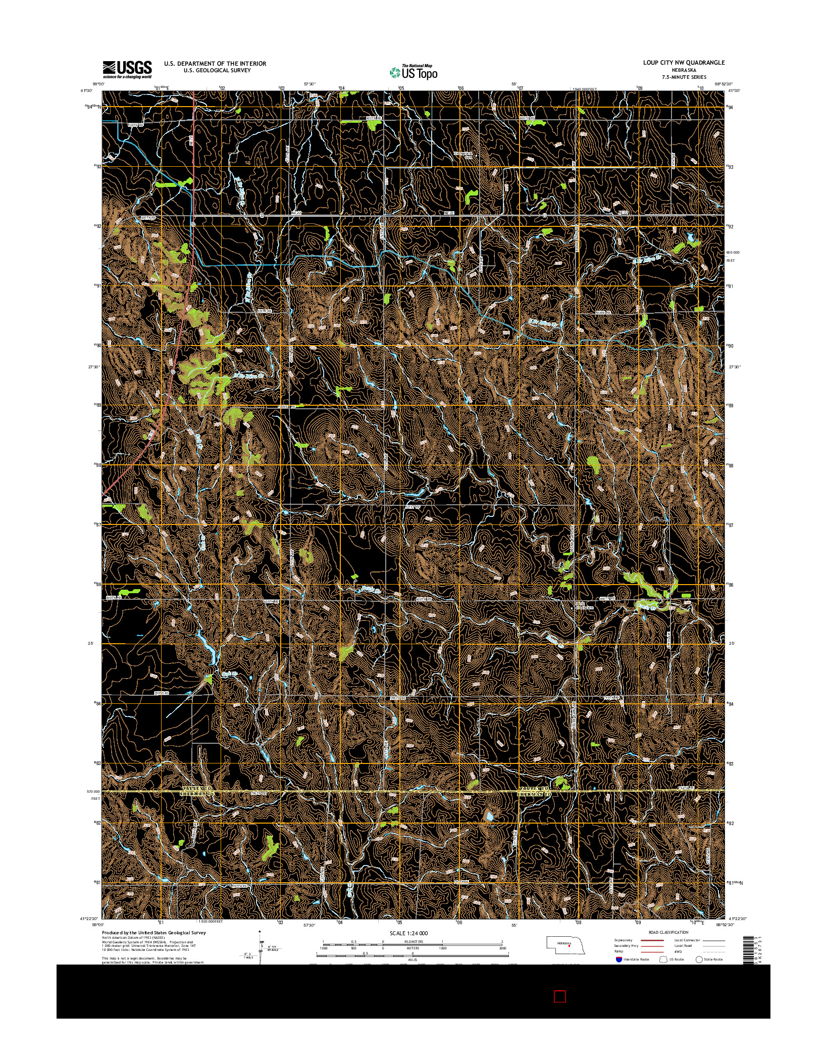 USGS US TOPO 7.5-MINUTE MAP FOR LOUP CITY NW, NE 2014