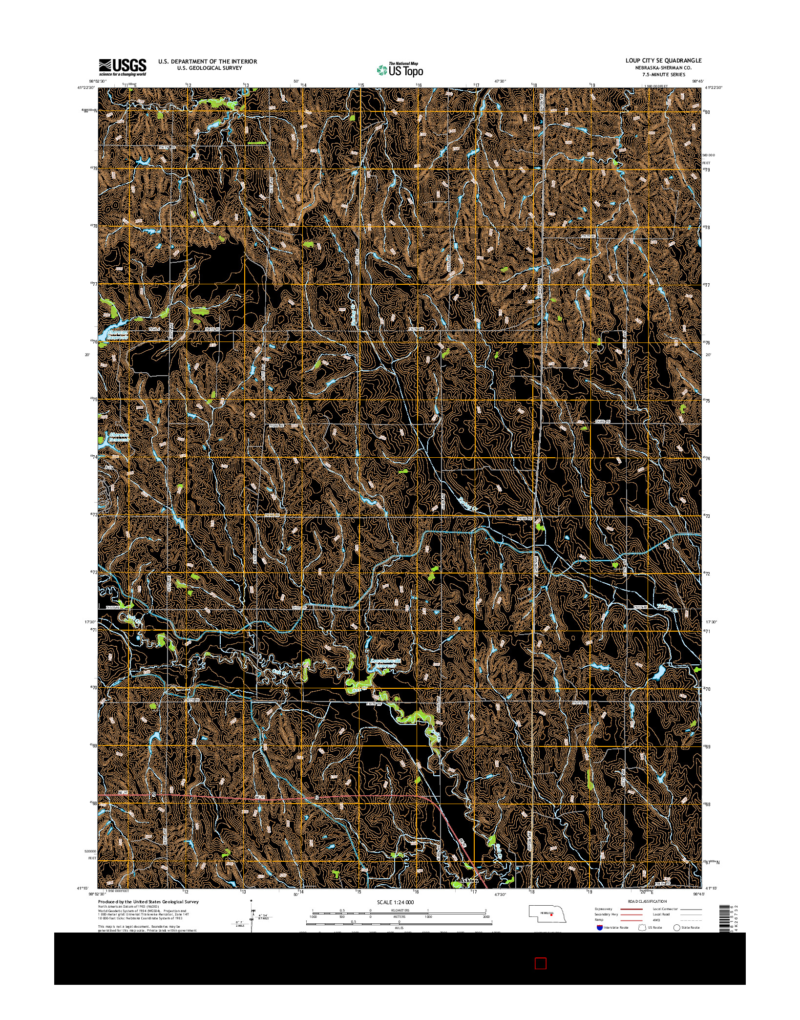 USGS US TOPO 7.5-MINUTE MAP FOR LOUP CITY SE, NE 2014