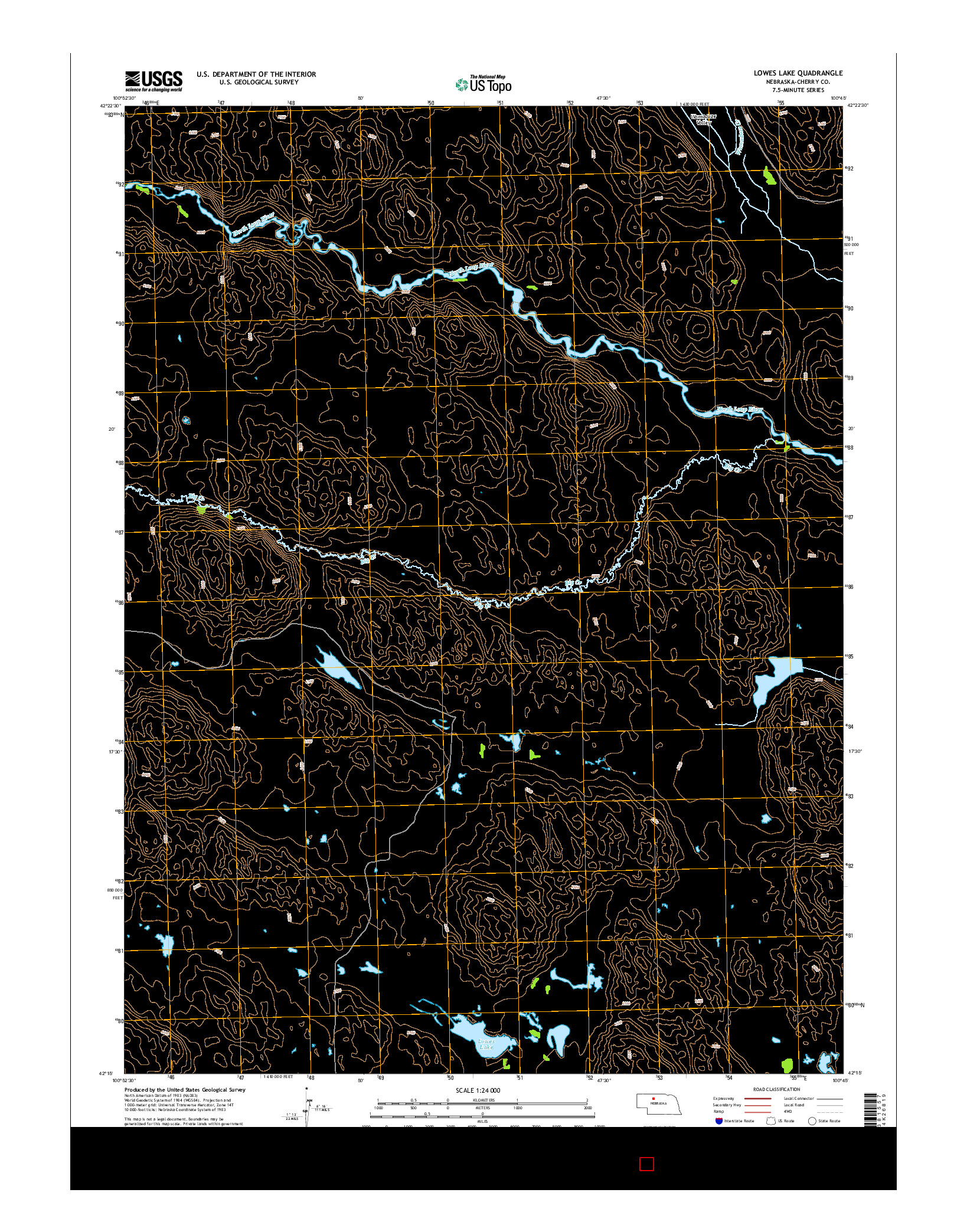 USGS US TOPO 7.5-MINUTE MAP FOR LOWES LAKE, NE 2014