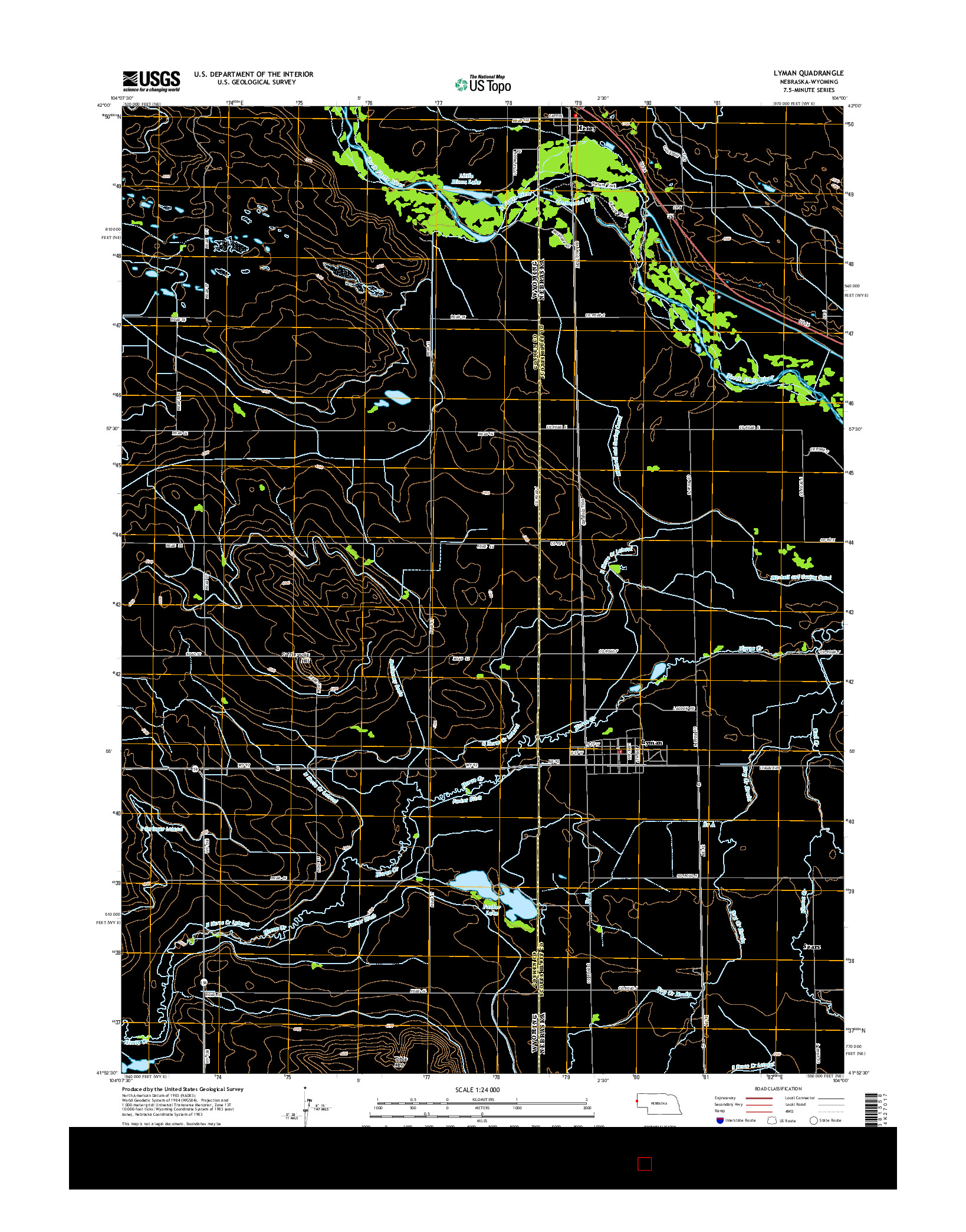 USGS US TOPO 7.5-MINUTE MAP FOR LYMAN, NE-WY 2014