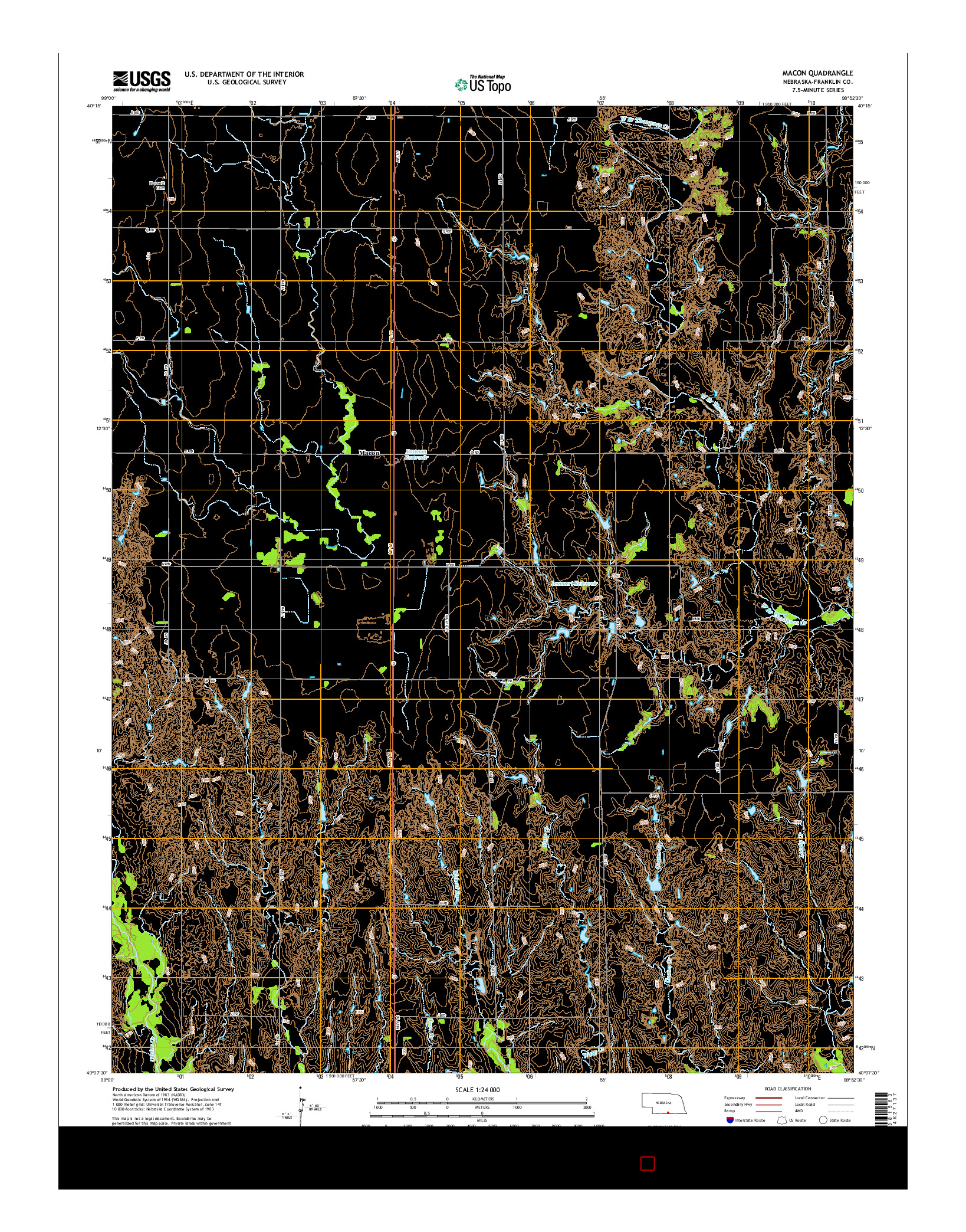 USGS US TOPO 7.5-MINUTE MAP FOR MACON, NE 2014