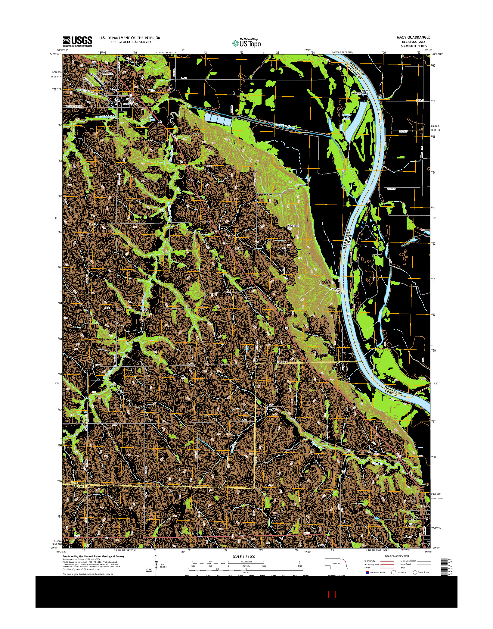 USGS US TOPO 7.5-MINUTE MAP FOR MACY, NE-IA 2014