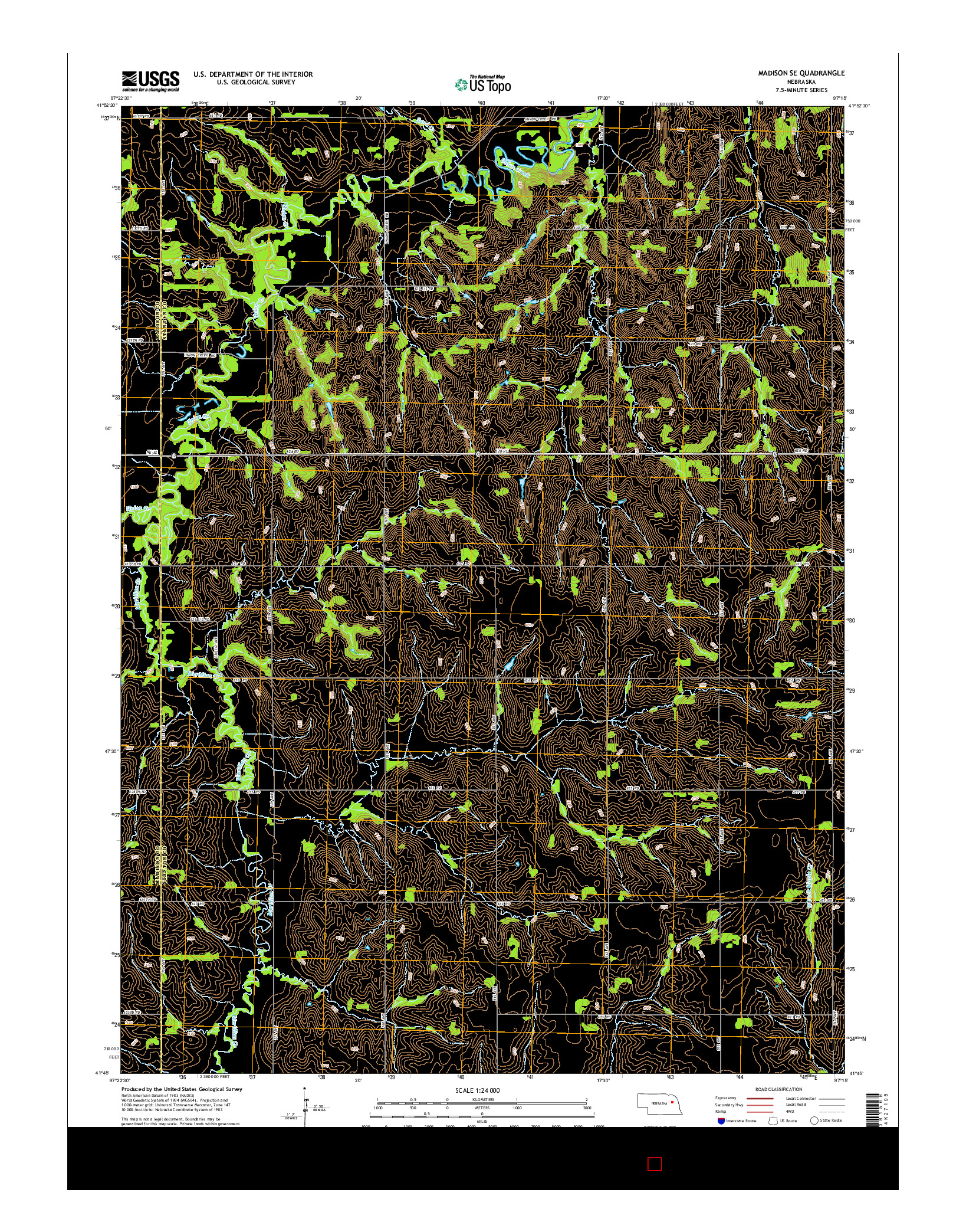 USGS US TOPO 7.5-MINUTE MAP FOR MADISON SE, NE 2014