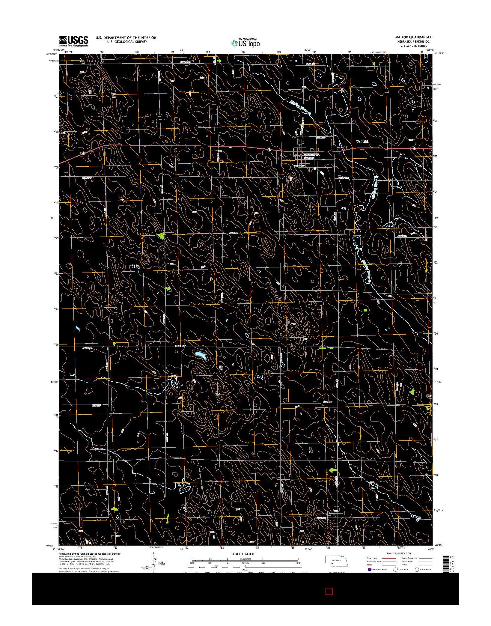 USGS US TOPO 7.5-MINUTE MAP FOR MADRID, NE 2014