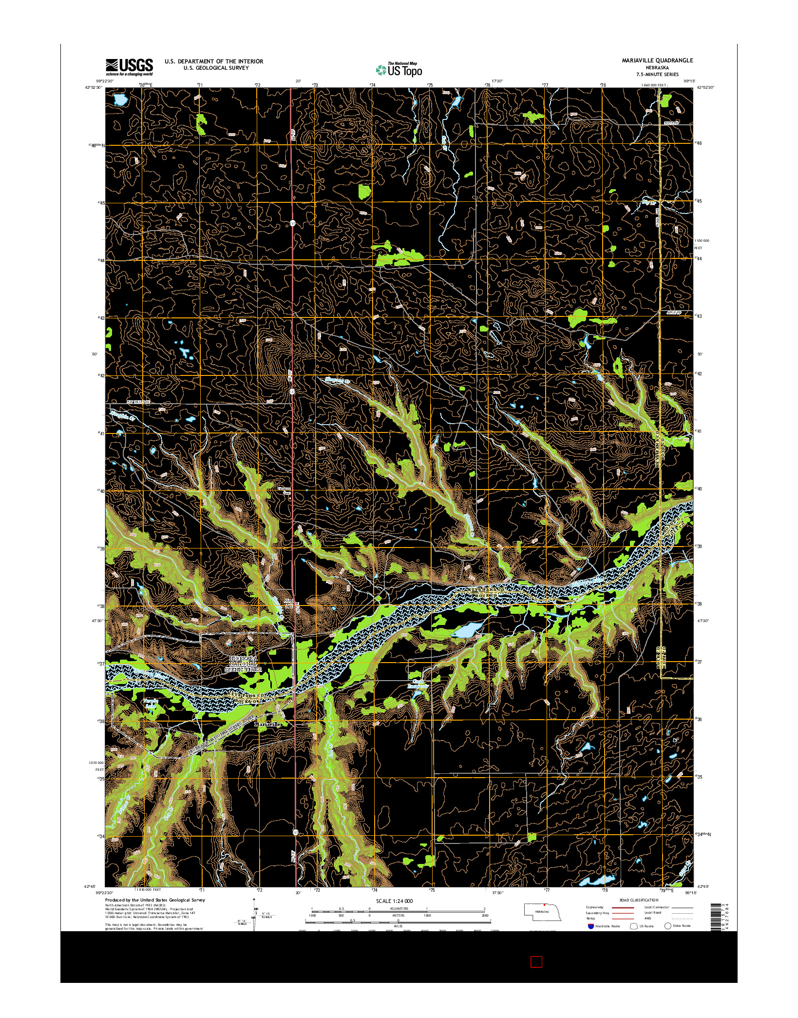 USGS US TOPO 7.5-MINUTE MAP FOR MARIAVILLE, NE 2014