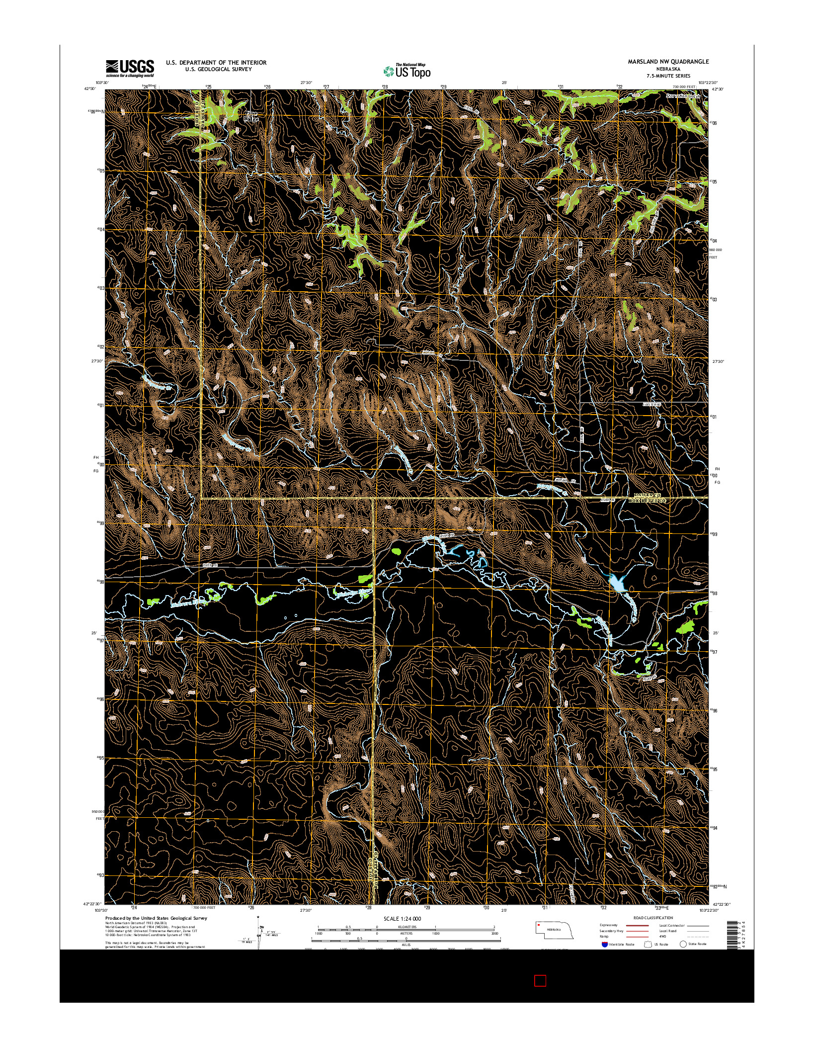 USGS US TOPO 7.5-MINUTE MAP FOR MARSLAND NW, NE 2014