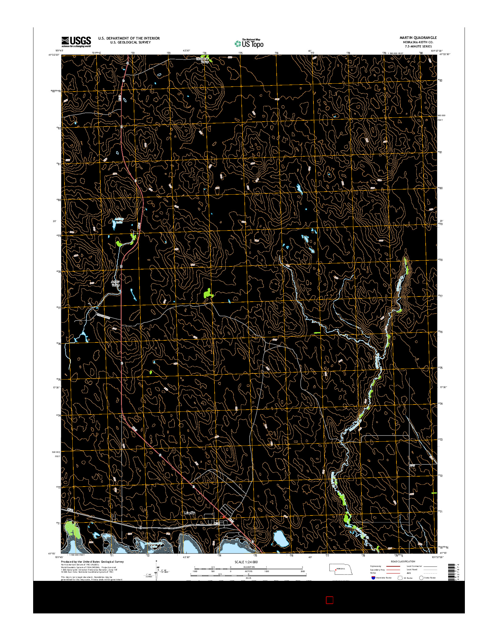 USGS US TOPO 7.5-MINUTE MAP FOR MARTIN, NE 2014