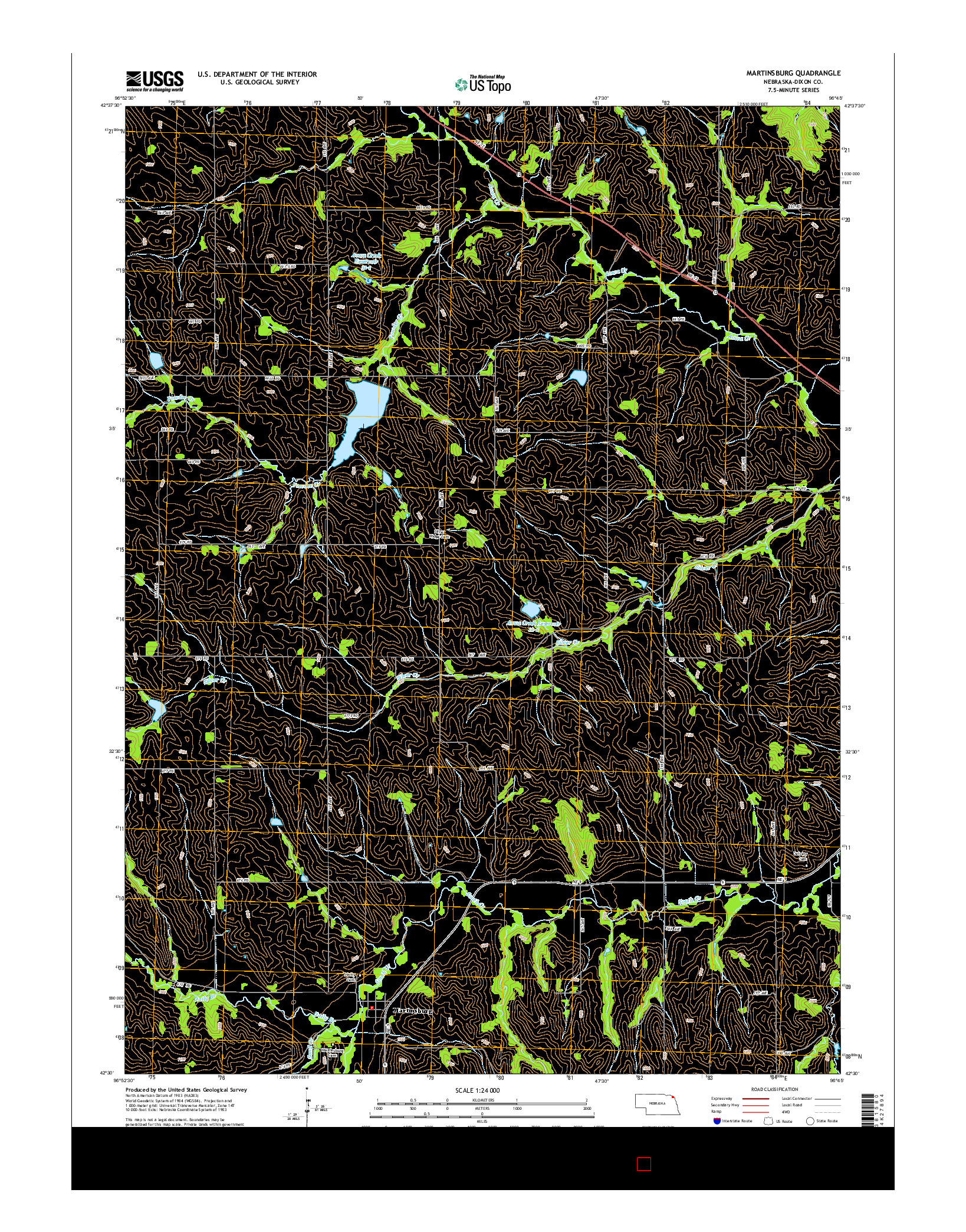 USGS US TOPO 7.5-MINUTE MAP FOR MARTINSBURG, NE 2014