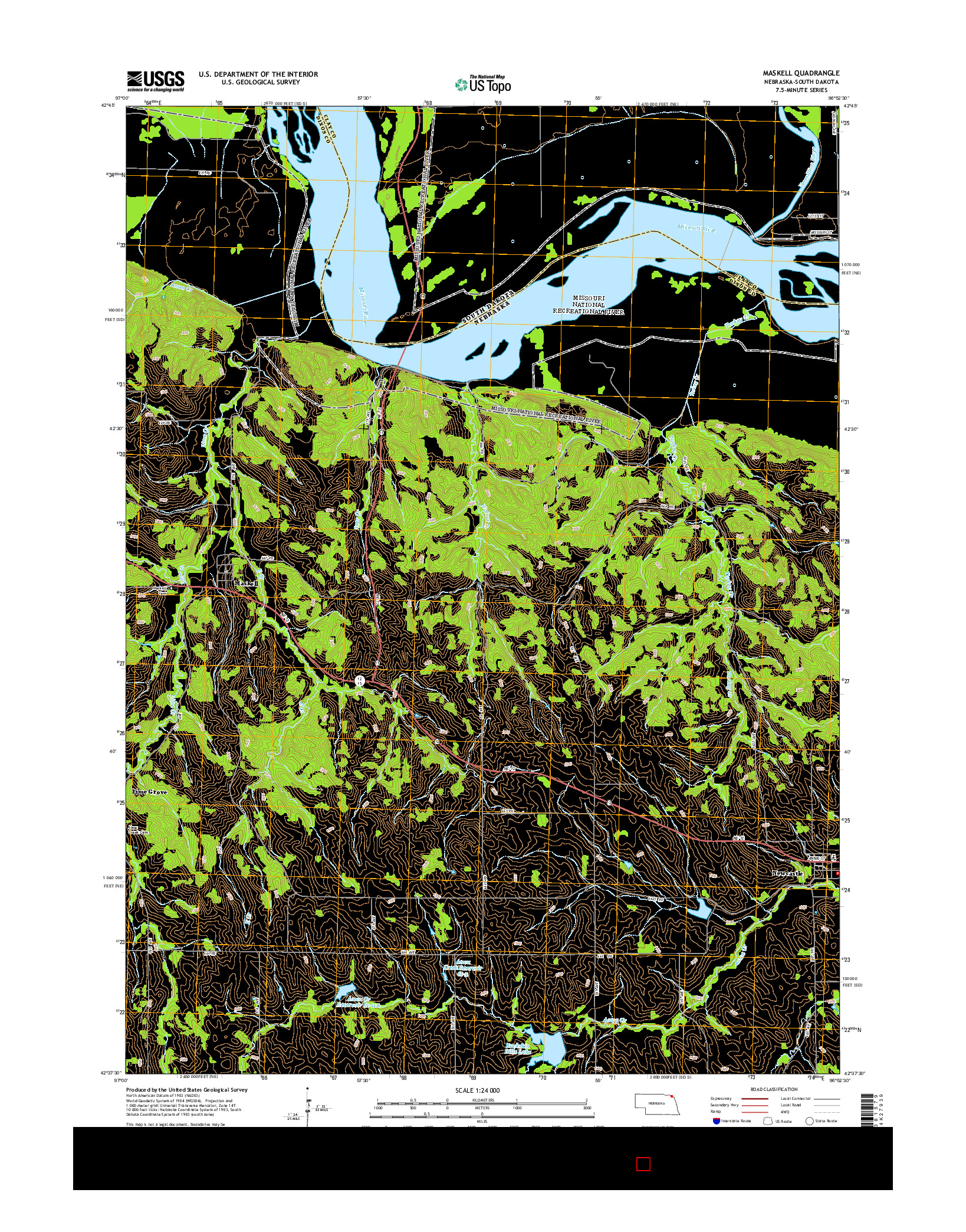 USGS US TOPO 7.5-MINUTE MAP FOR MASKELL, NE-SD 2014