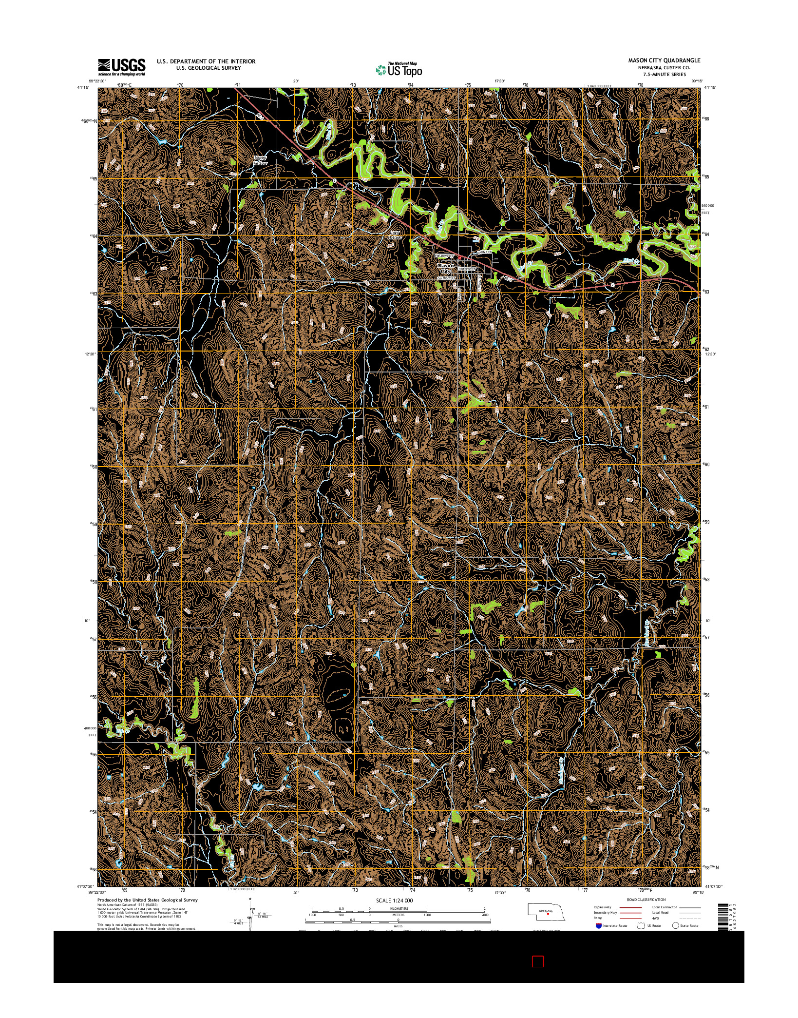 USGS US TOPO 7.5-MINUTE MAP FOR MASON CITY, NE 2014