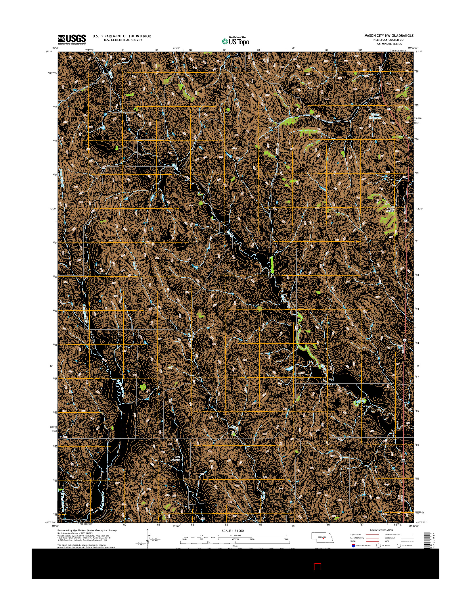 USGS US TOPO 7.5-MINUTE MAP FOR MASON CITY NW, NE 2014