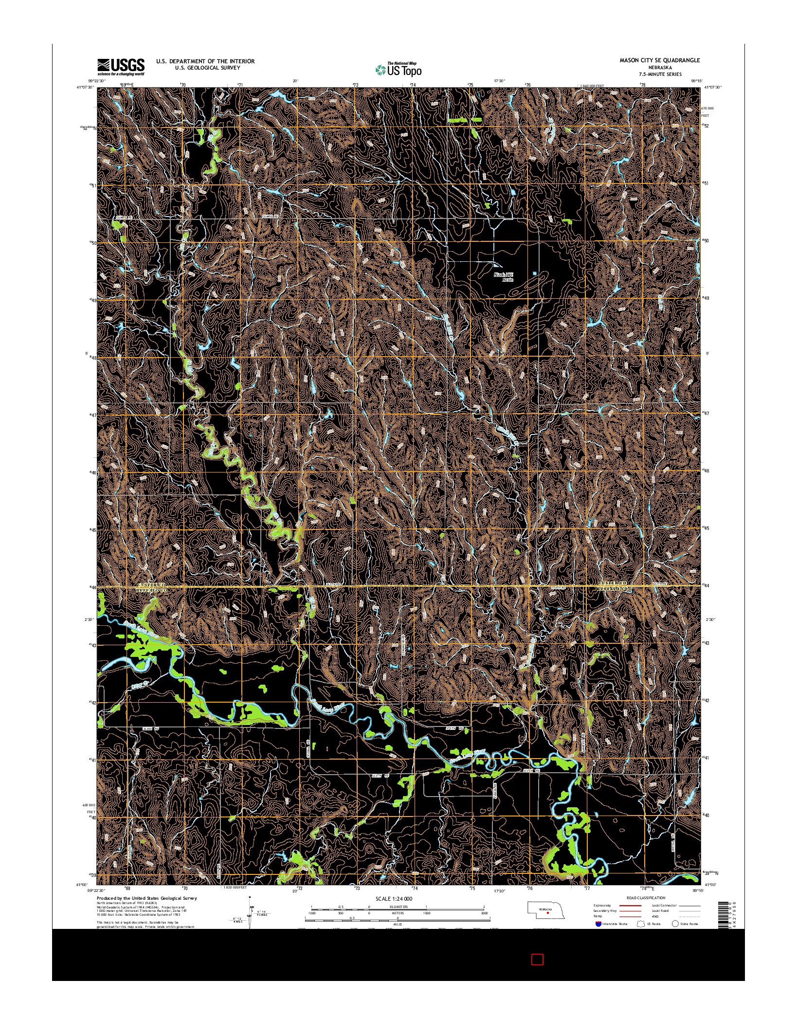 USGS US TOPO 7.5-MINUTE MAP FOR MASON CITY SE, NE 2014