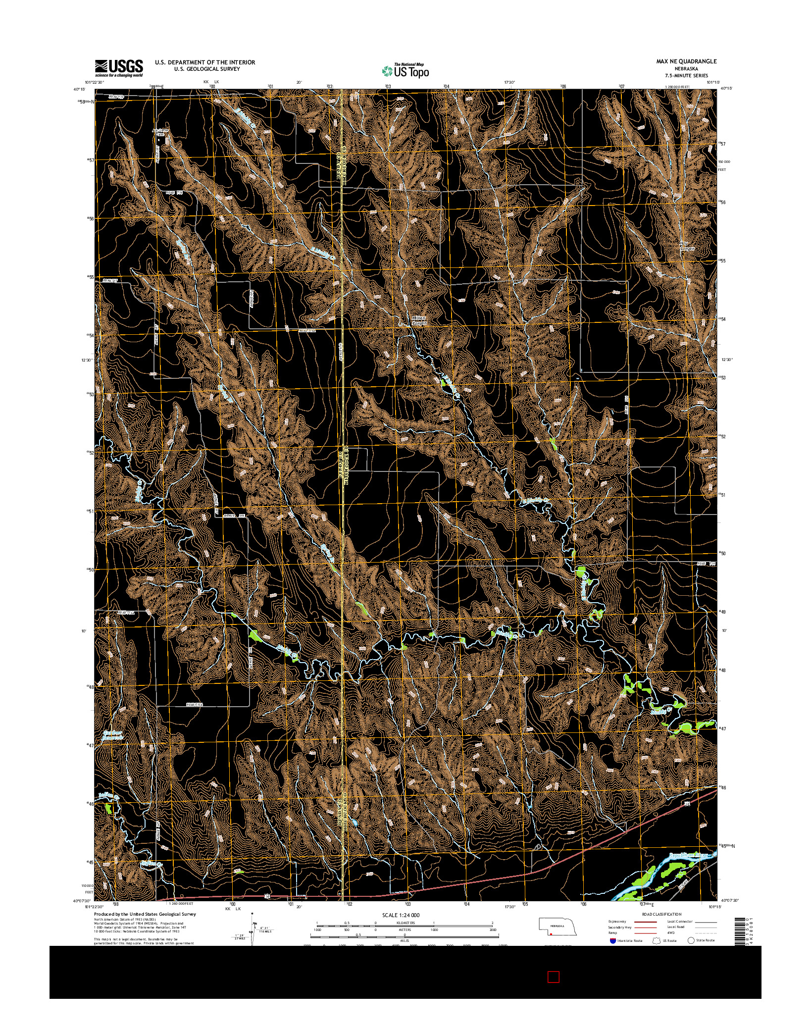 USGS US TOPO 7.5-MINUTE MAP FOR MAX NE, NE 2014
