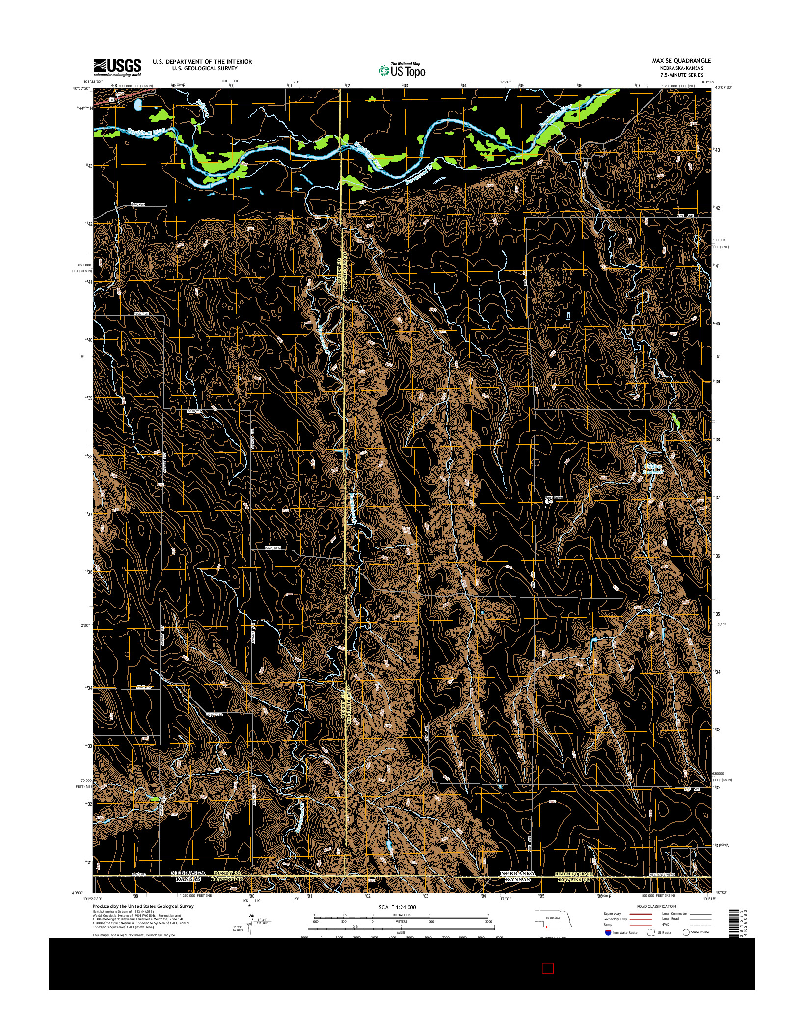 USGS US TOPO 7.5-MINUTE MAP FOR MAX SE, NE-KS 2014