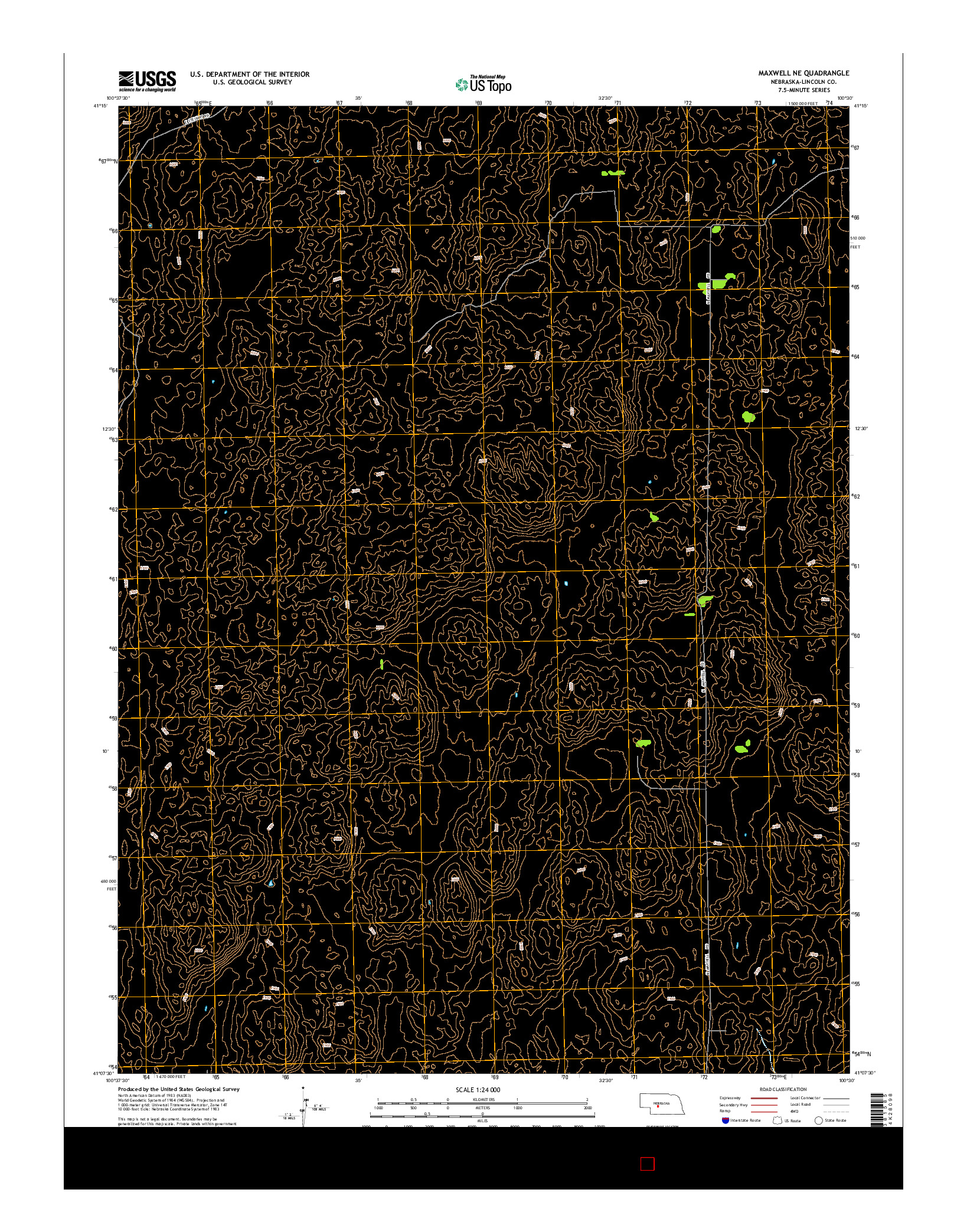 USGS US TOPO 7.5-MINUTE MAP FOR MAXWELL NE, NE 2014