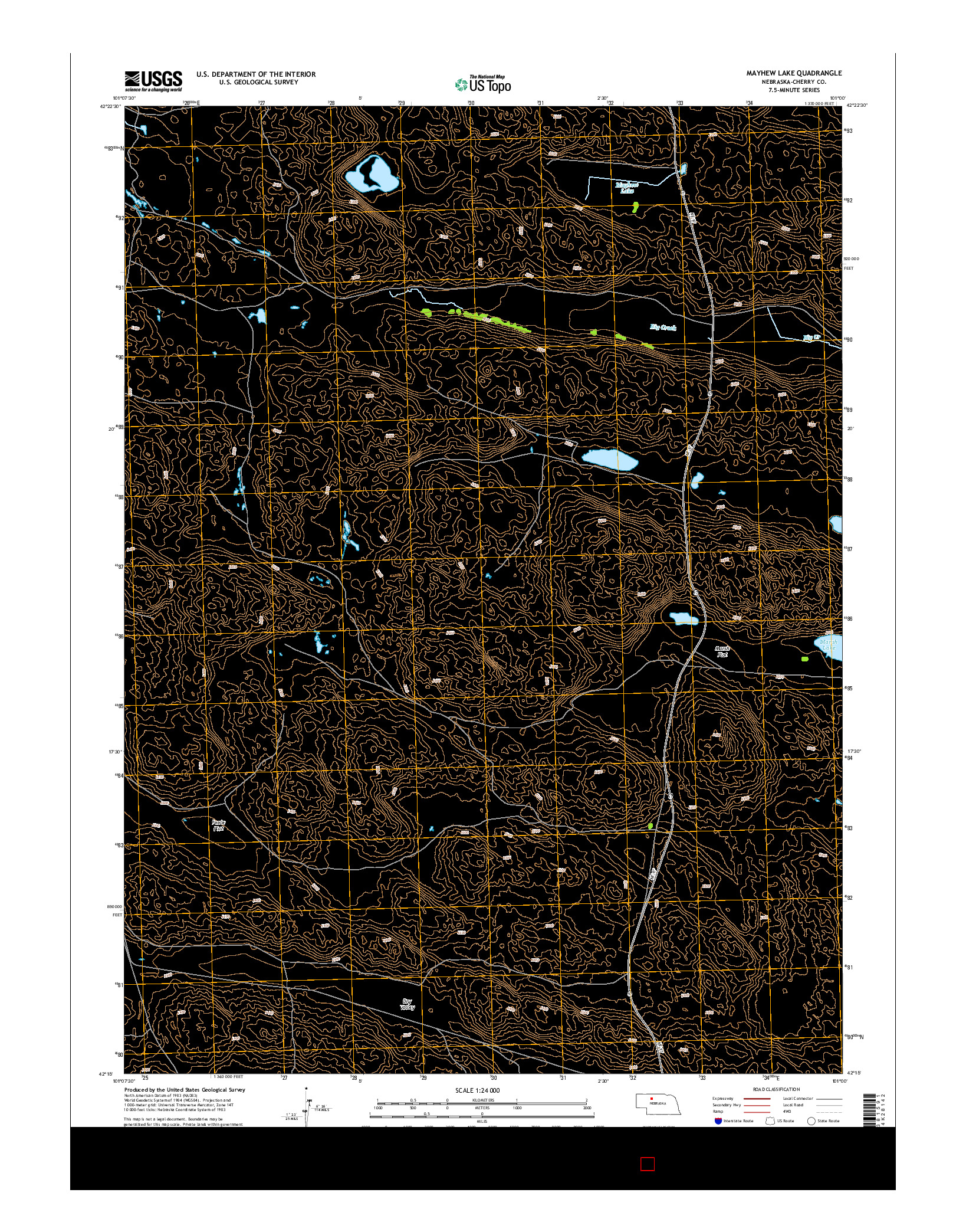 USGS US TOPO 7.5-MINUTE MAP FOR MAYHEW LAKE, NE 2014