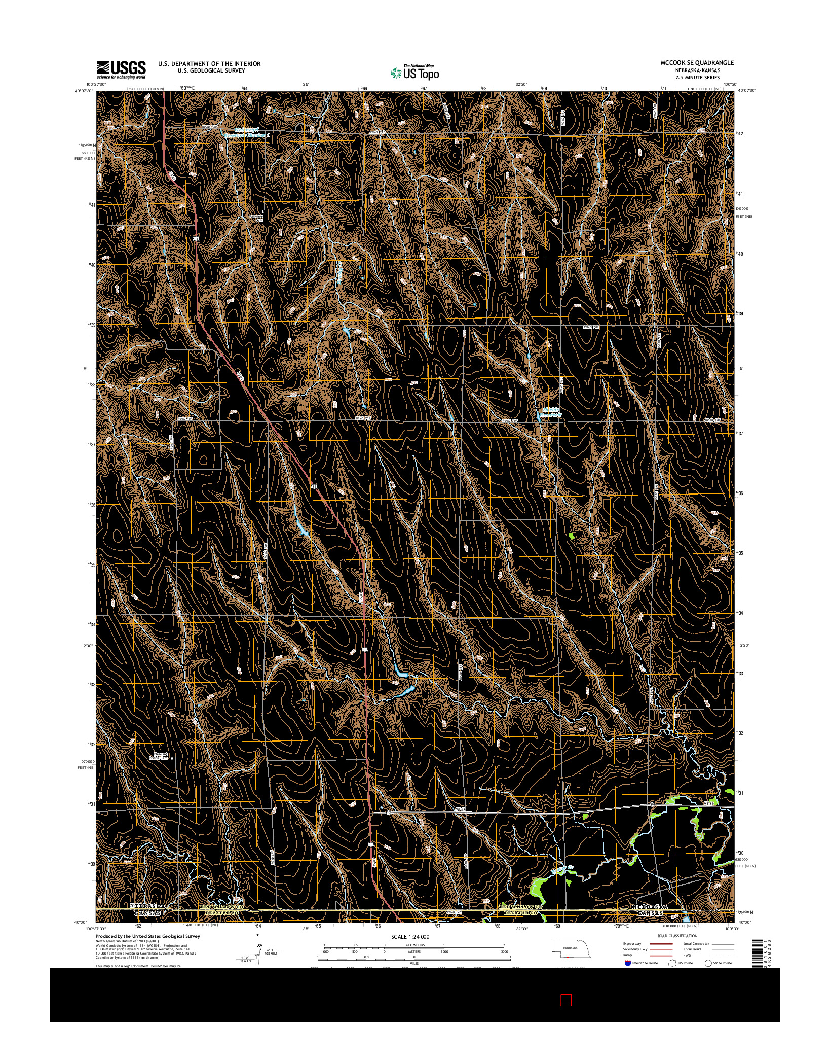 USGS US TOPO 7.5-MINUTE MAP FOR MCCOOK SE, NE-KS 2014