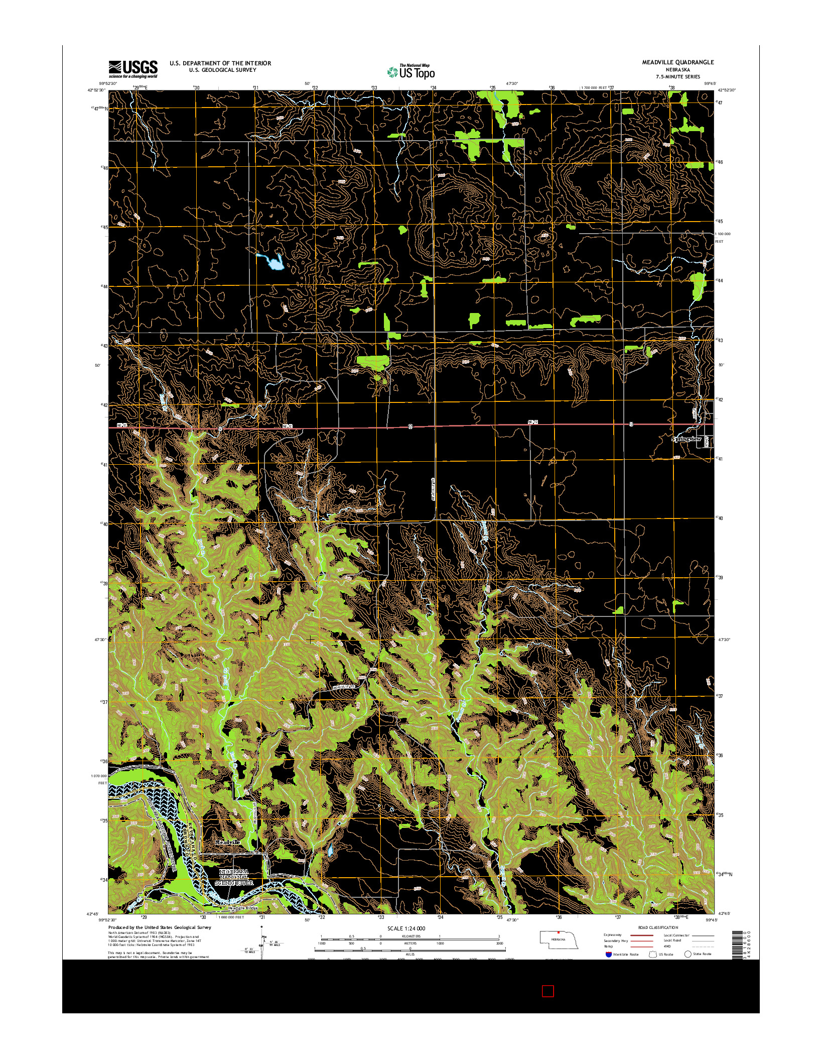 USGS US TOPO 7.5-MINUTE MAP FOR MEADVILLE, NE 2014