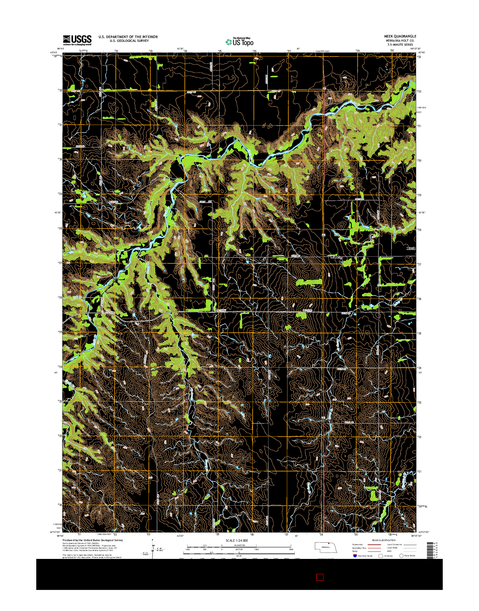 USGS US TOPO 7.5-MINUTE MAP FOR MEEK, NE 2014