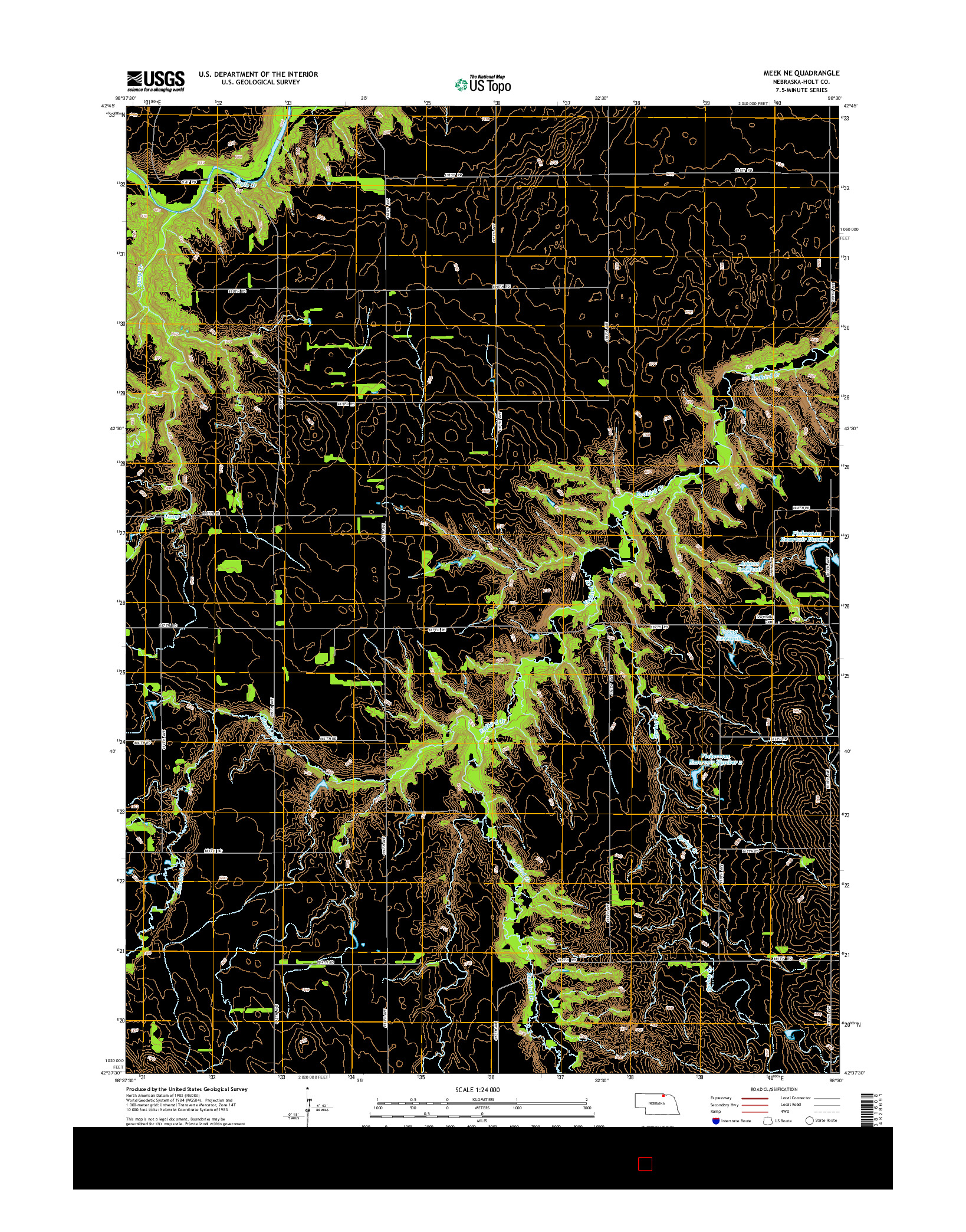 USGS US TOPO 7.5-MINUTE MAP FOR MEEK NE, NE 2014