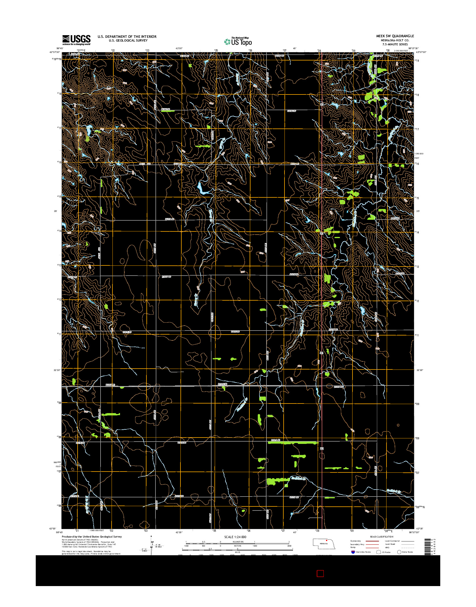 USGS US TOPO 7.5-MINUTE MAP FOR MEEK SW, NE 2014