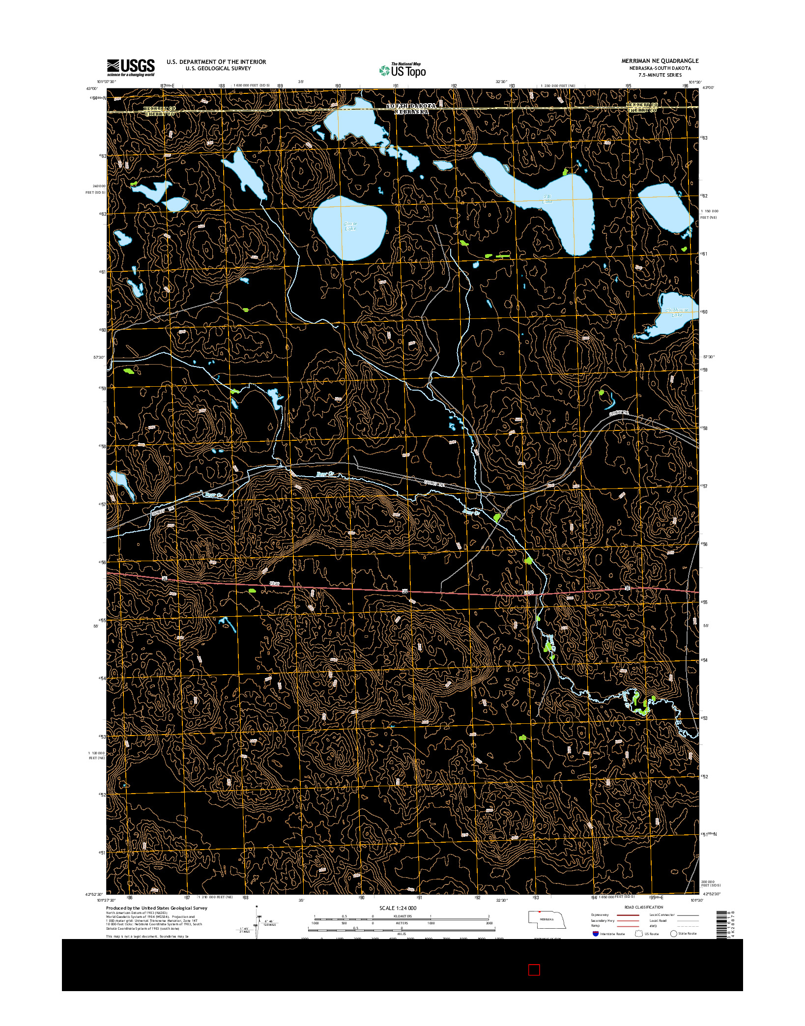 USGS US TOPO 7.5-MINUTE MAP FOR MERRIMAN NE, NE-SD 2014