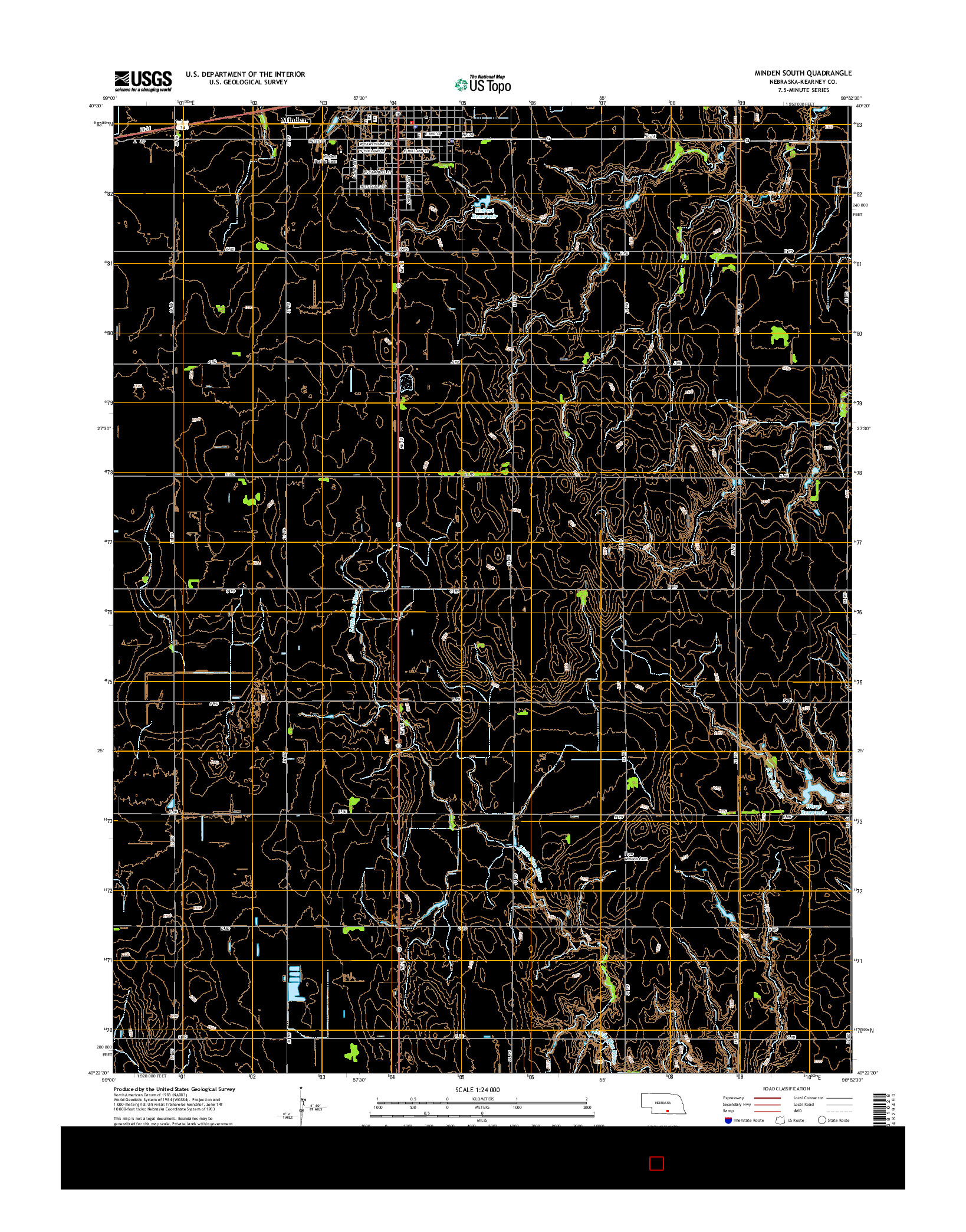 USGS US TOPO 7.5-MINUTE MAP FOR MINDEN SOUTH, NE 2014