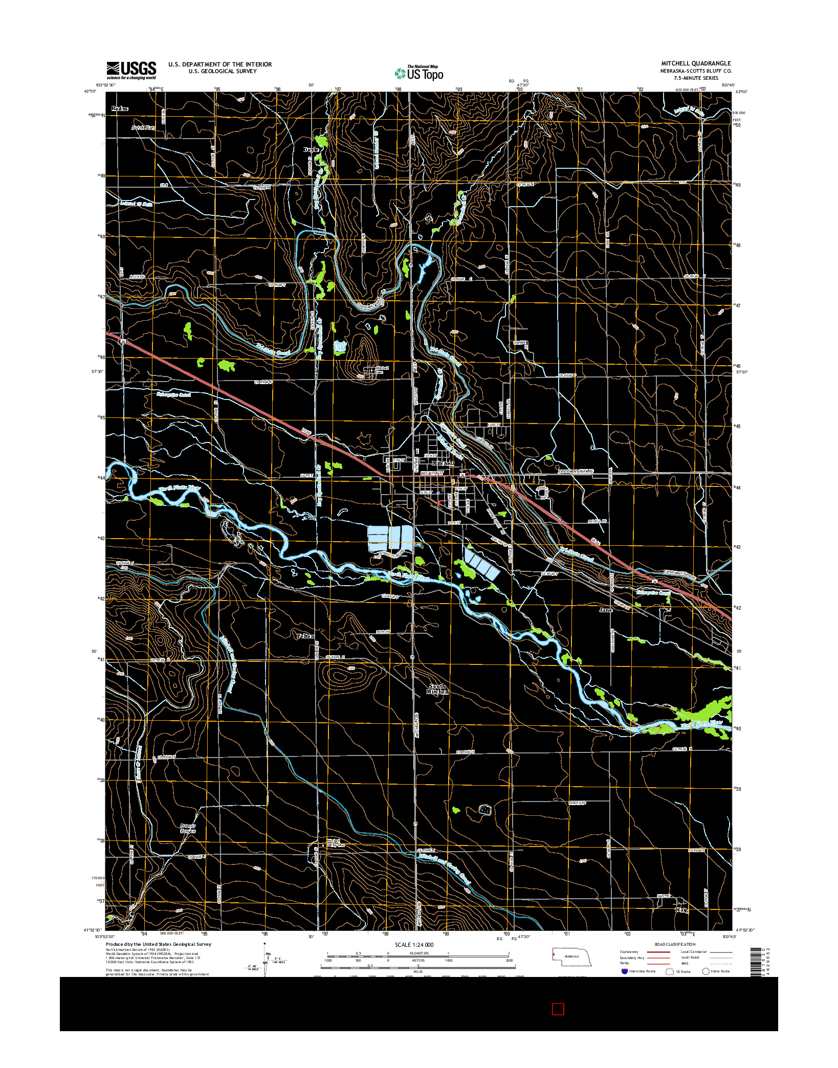 USGS US TOPO 7.5-MINUTE MAP FOR MITCHELL, NE 2014