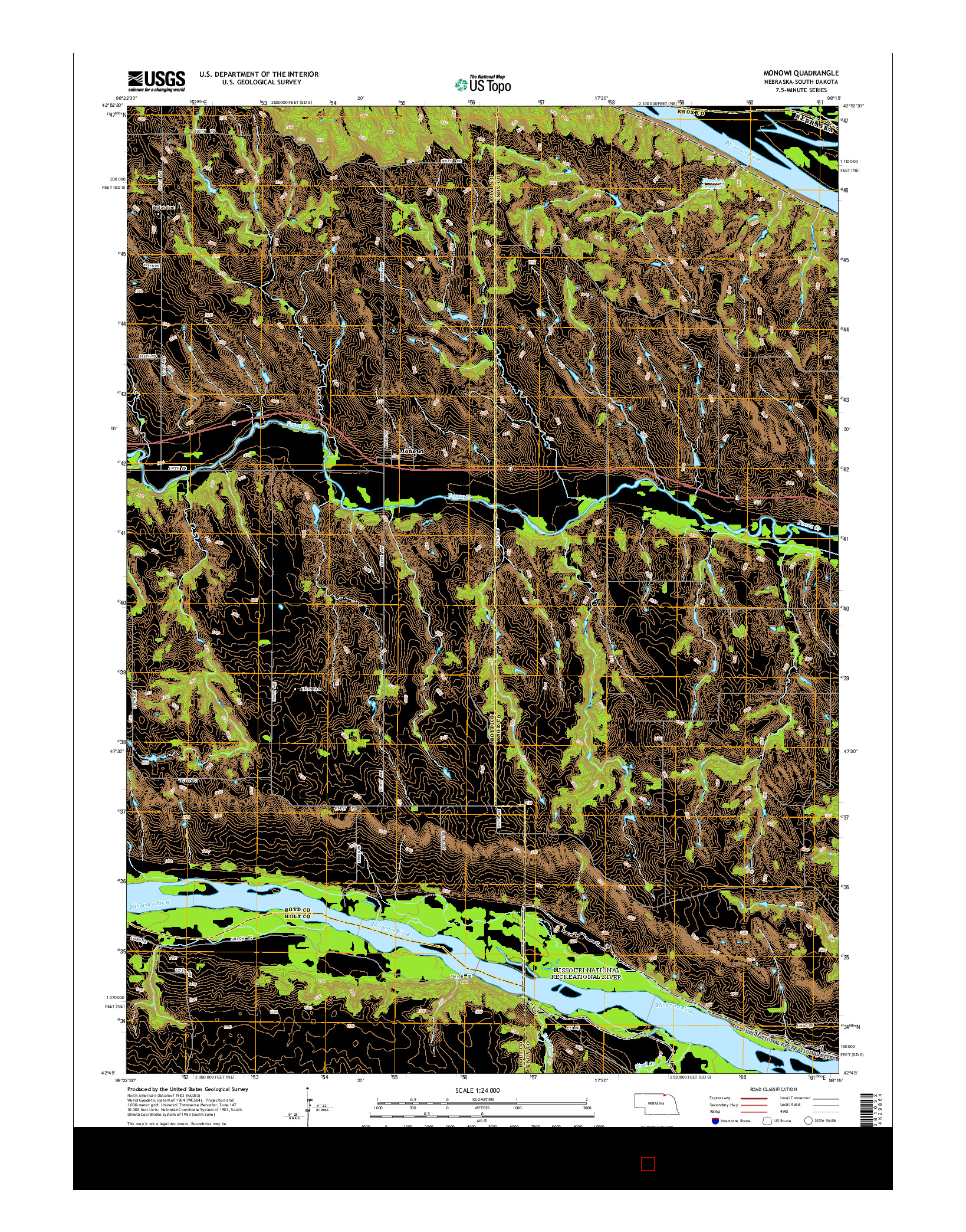 USGS US TOPO 7.5-MINUTE MAP FOR MONOWI, NE-SD 2014