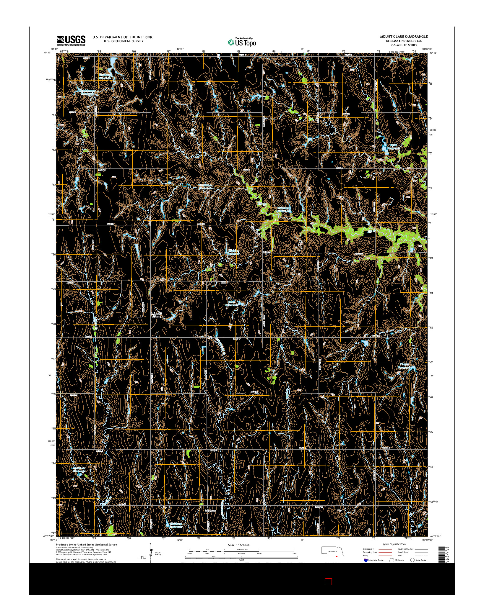 USGS US TOPO 7.5-MINUTE MAP FOR MOUNT CLARE, NE 2014