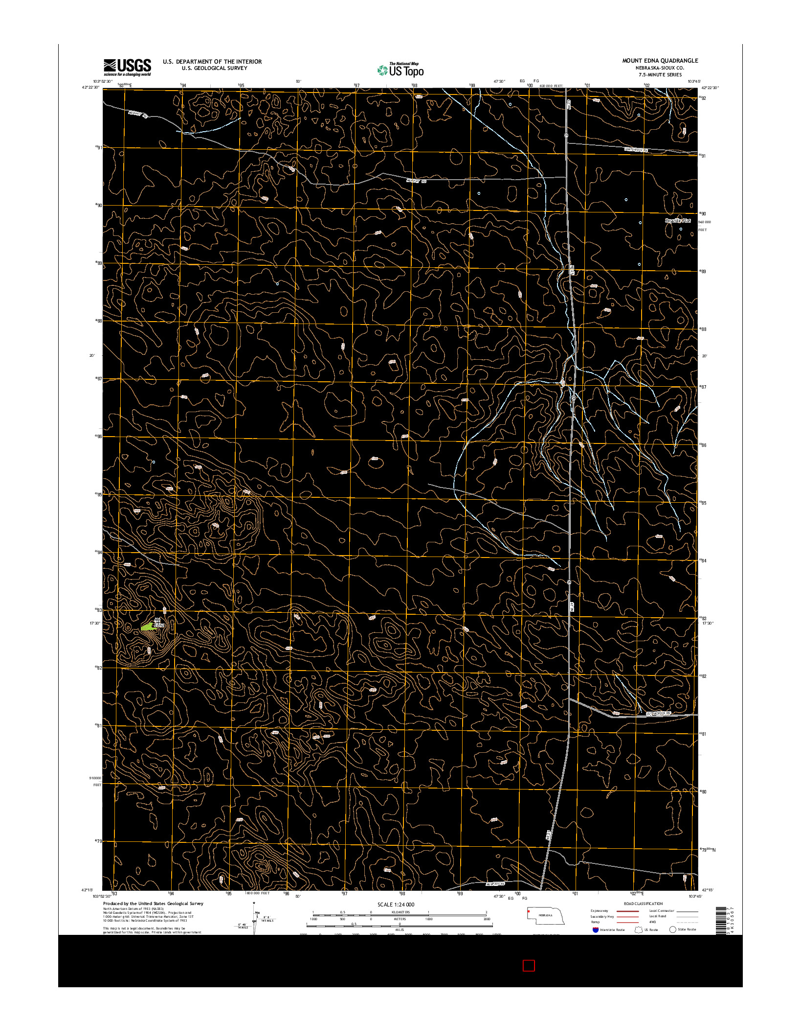 USGS US TOPO 7.5-MINUTE MAP FOR MOUNT EDNA, NE 2014