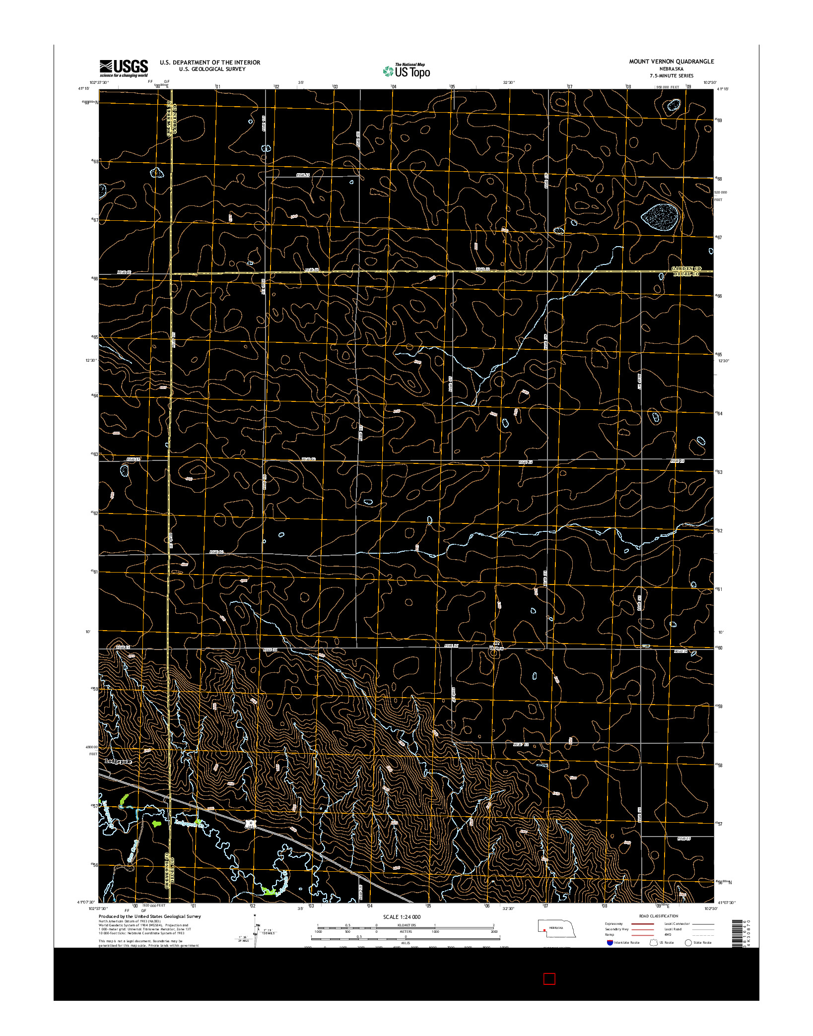 USGS US TOPO 7.5-MINUTE MAP FOR MOUNT VERNON, NE 2014