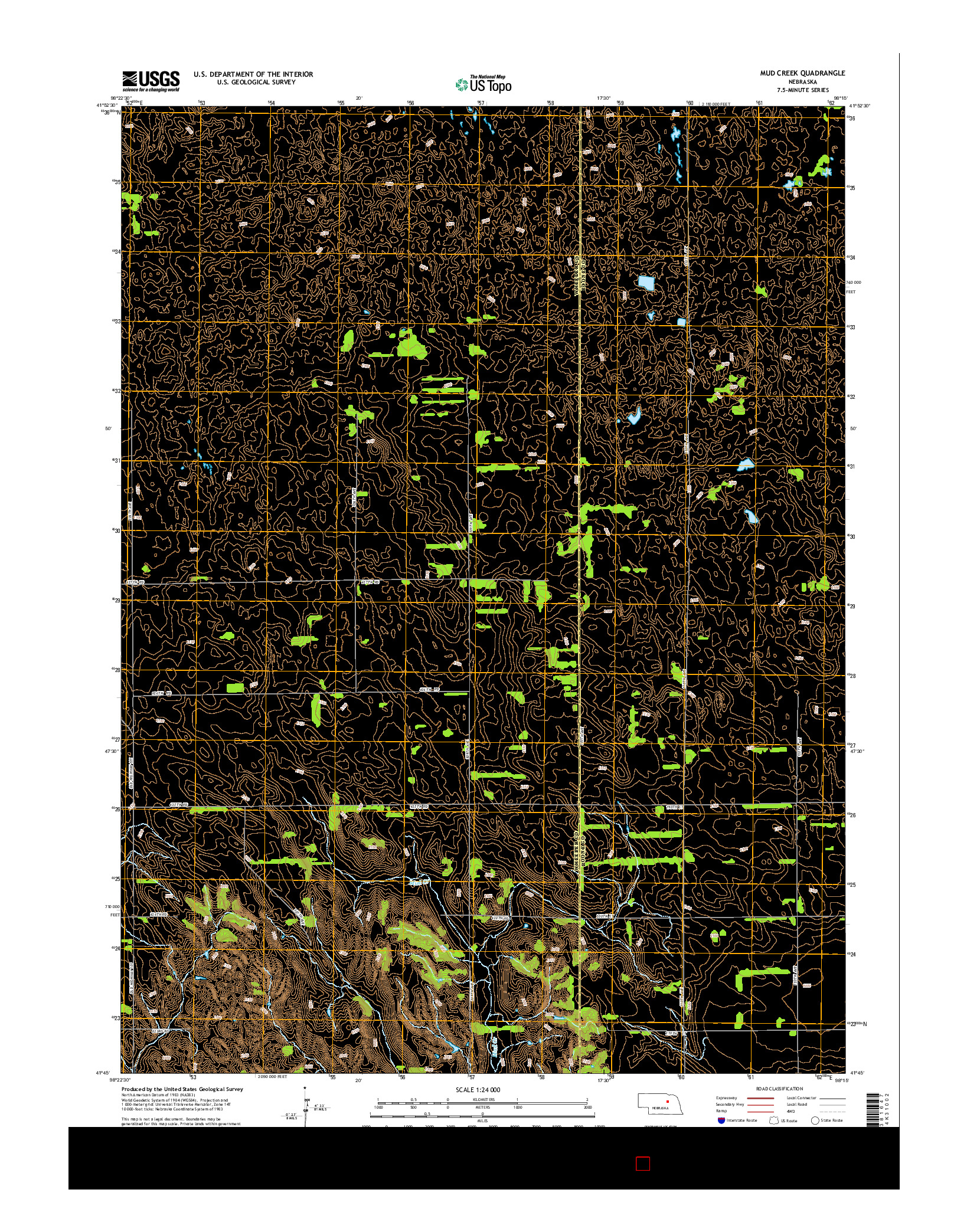 USGS US TOPO 7.5-MINUTE MAP FOR MUD CREEK, NE 2014