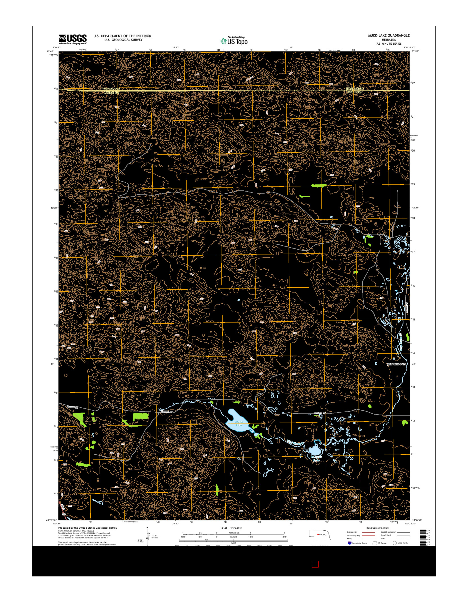 USGS US TOPO 7.5-MINUTE MAP FOR MUDD LAKE, NE 2014